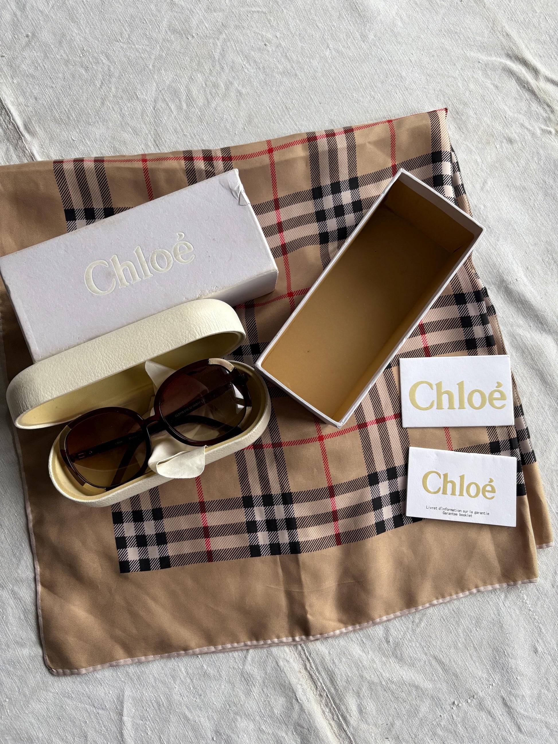 Vintage Iconic Chloe Sunglasses with original box, Luxury designer sunnies gift for her