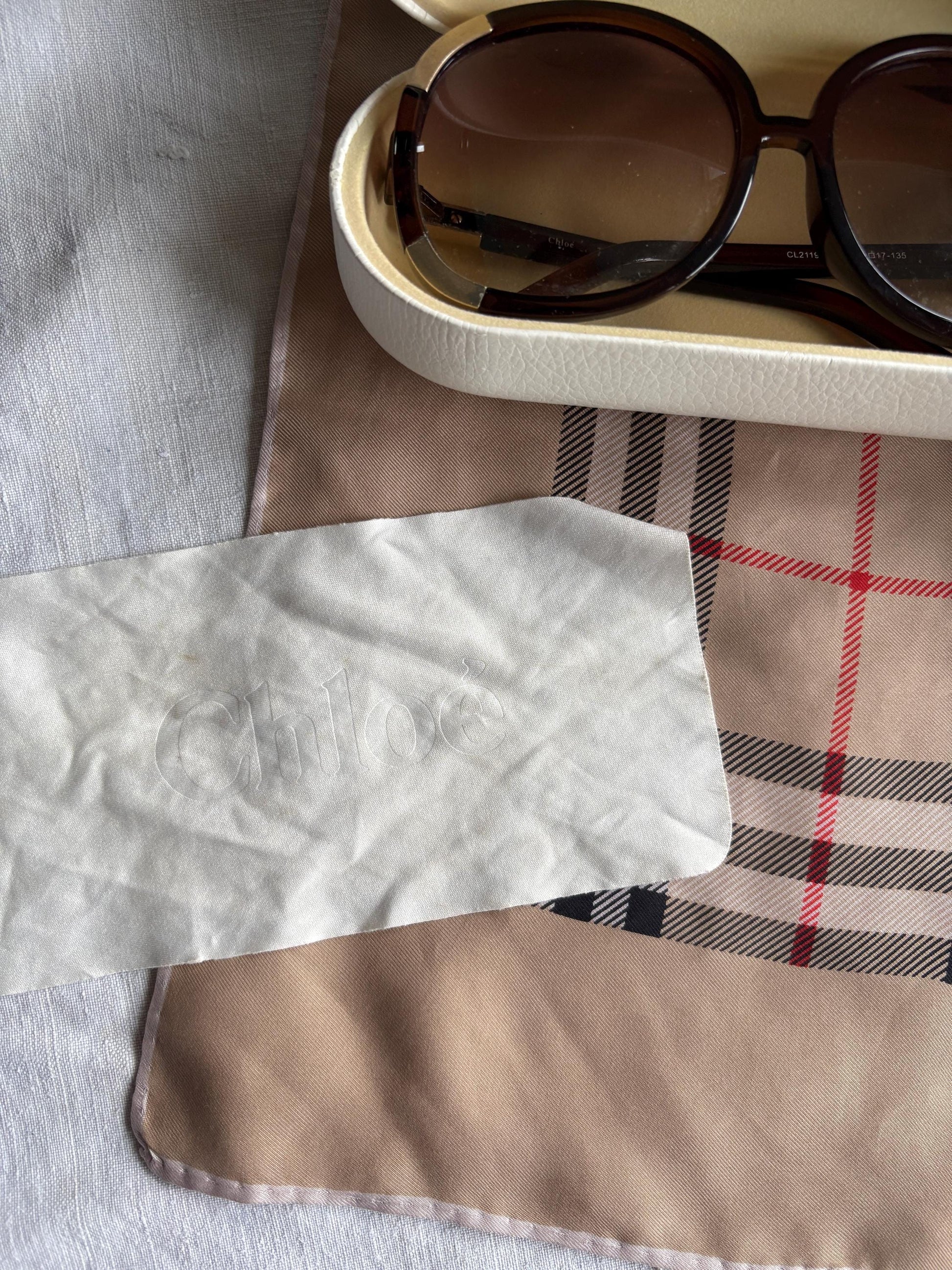 Vintage Iconic Chloe Sunglasses with original box, Luxury designer sunnies gift for her