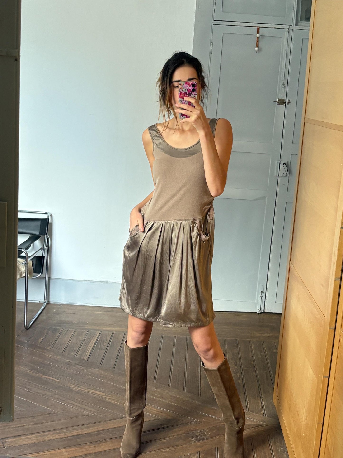 Designer Silk Mini Dress – Adolfo Dominguez