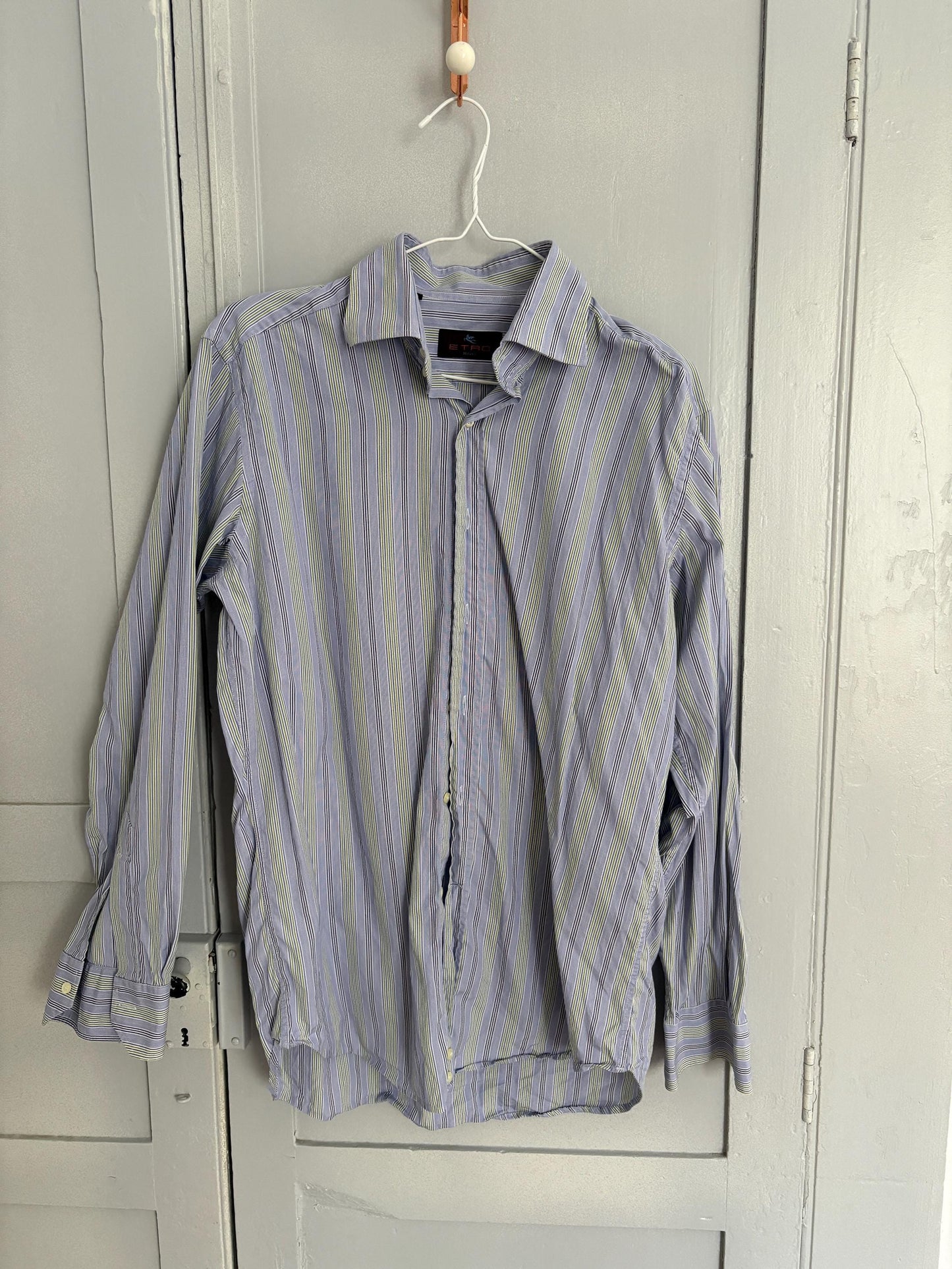 Vintage ETRO Milano Striped Button-Up – Genderless Italian Core
