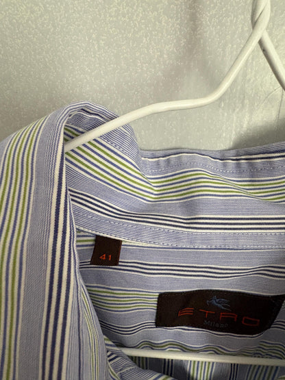 Vintage ETRO Milano Striped Button-Up Shirt — additional view 10