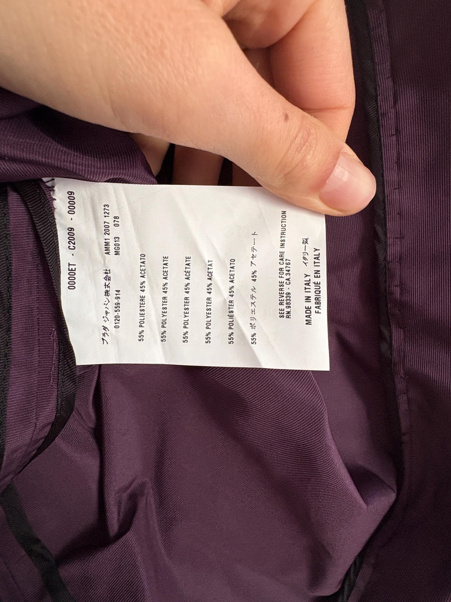 Vintage Miu Miu Purple Pleated Mini Skirt, Made in Italy Designer School Girl Skirt, Stylish Retro Aesthetic Cotton Blend 37cm Waist