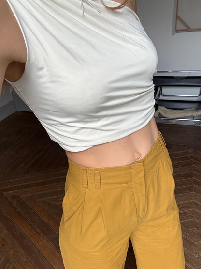 Vintage Hilfiger Wide Leg Trousers — fabric close-up