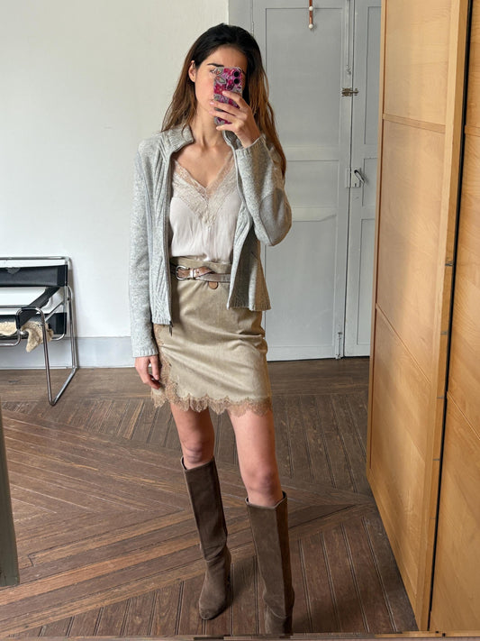 Vintage grey Burberry London cardigan zipper vest.