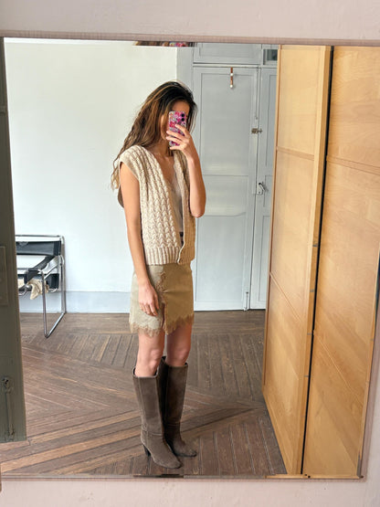 Cream Knit Vintage Sleeveless Vest — additional view 8