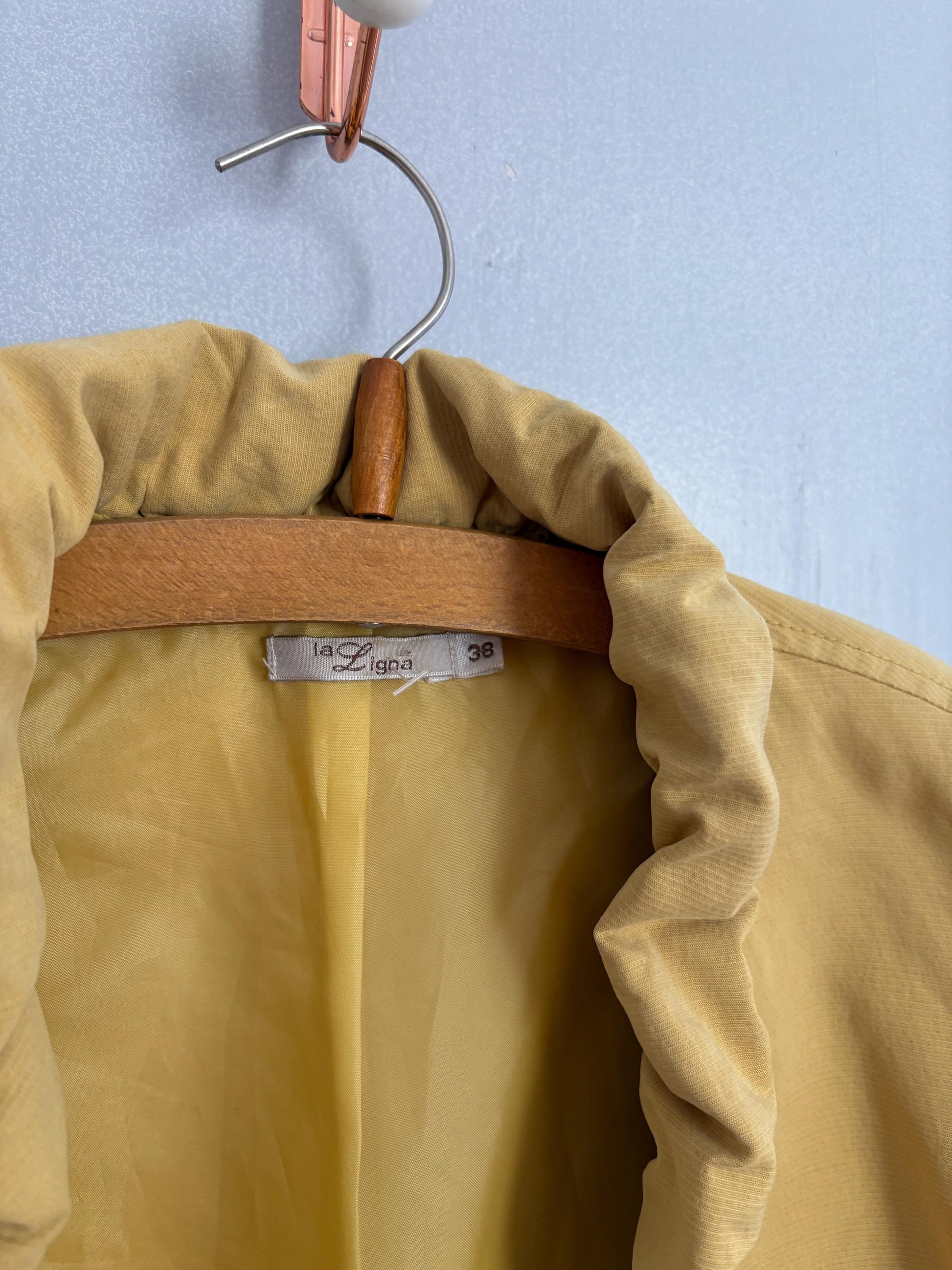 Vintage Ruffle Jacket | Soft Yellow La Ligna Blazer | 90s Feminine Academia