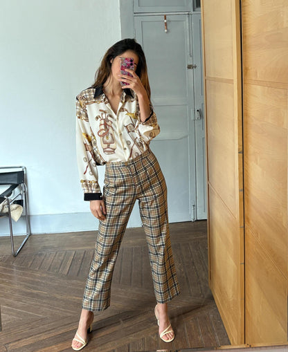 Vintage Plaid Floral Button-Up Shirt — additional view 6