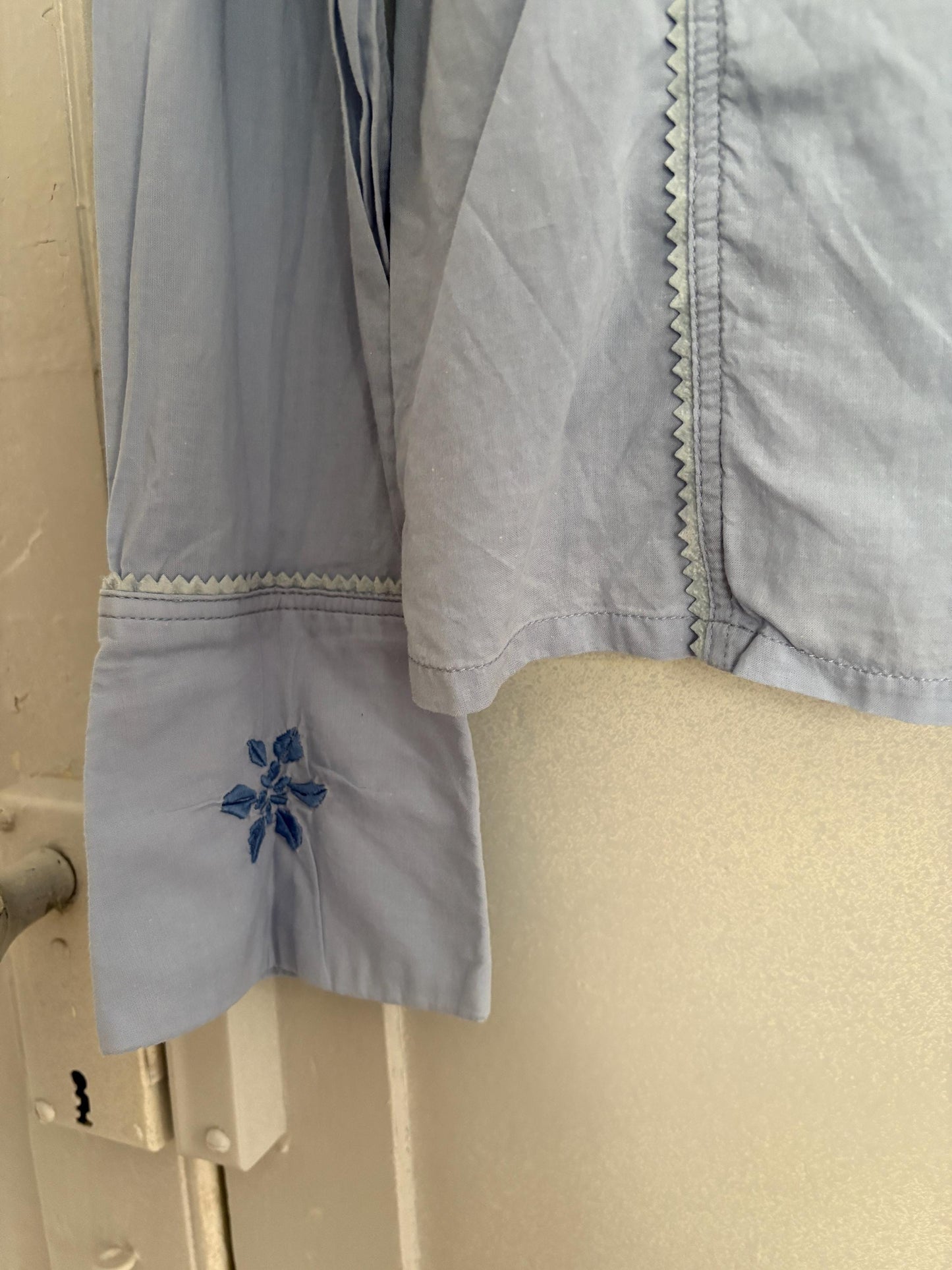 Vintage Versace Sport button down shirt, Light blue cotton long sleeve blouse, Made in Italy shirt, S