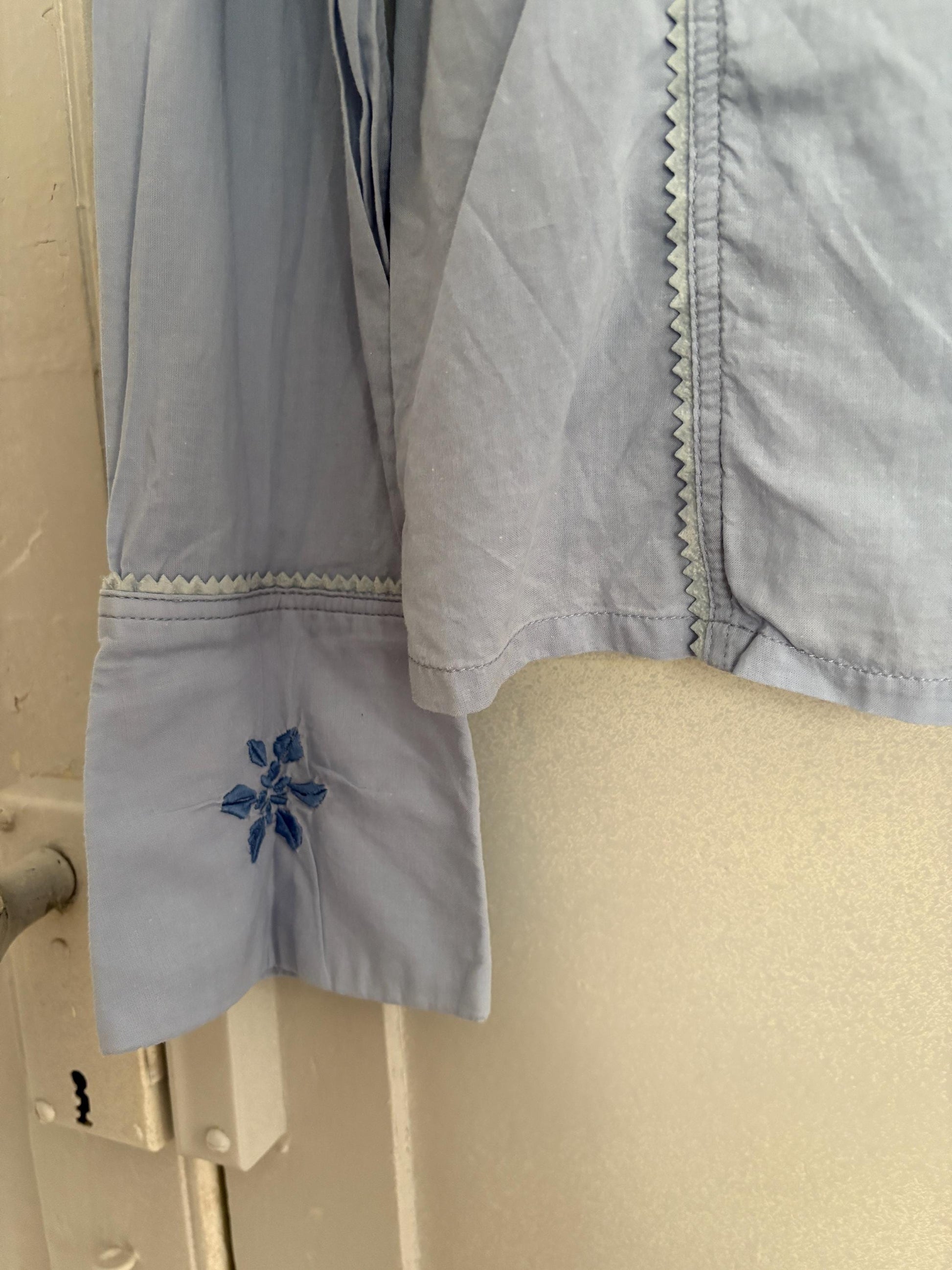 Vintage Versace Sport button down shirt, Light blue cotton long sleeve blouse, Made in Italy shirt, S