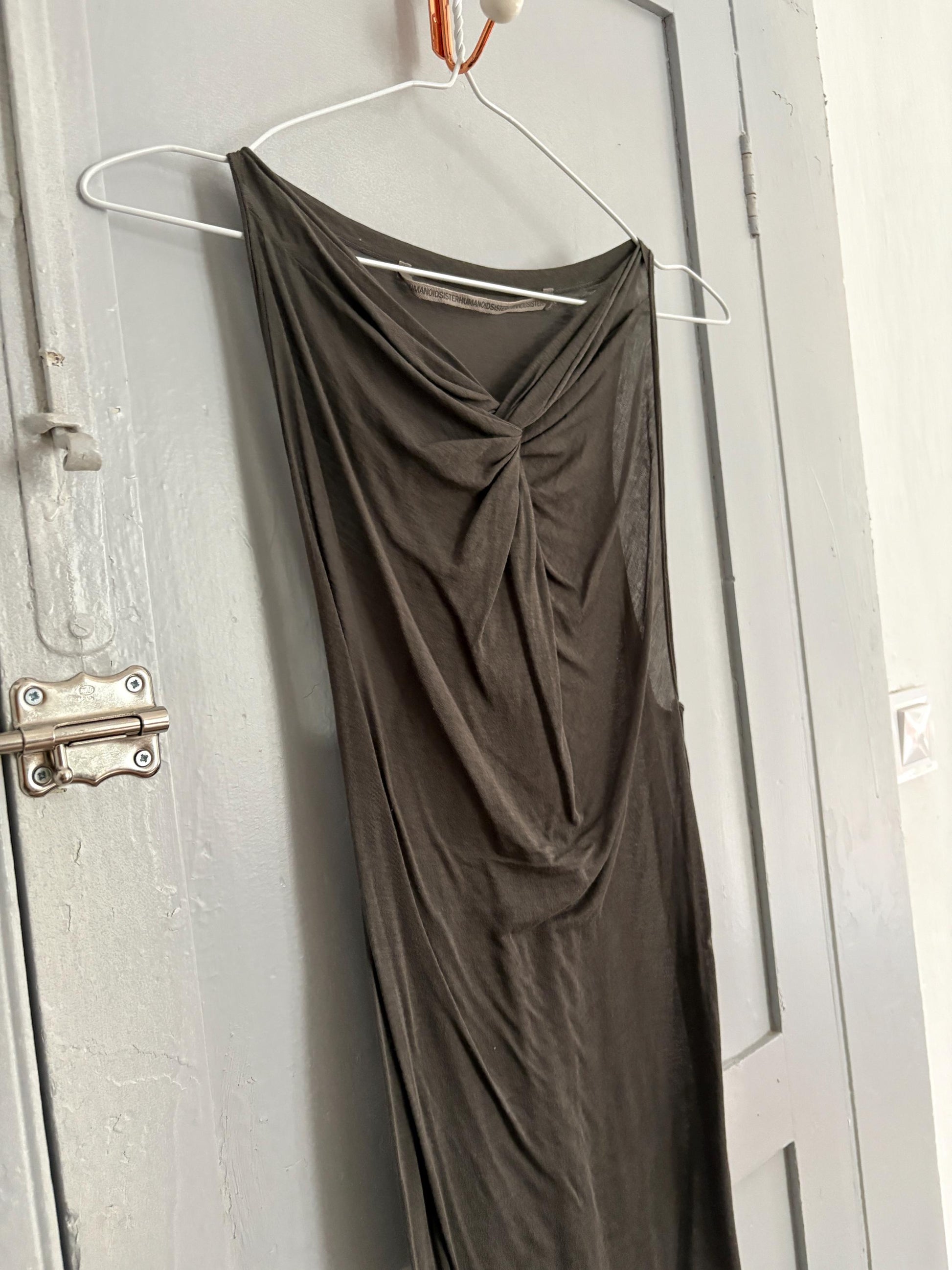 Vintage Humanoid delicate body, Soft sheer grey woman top, Designer wear, S