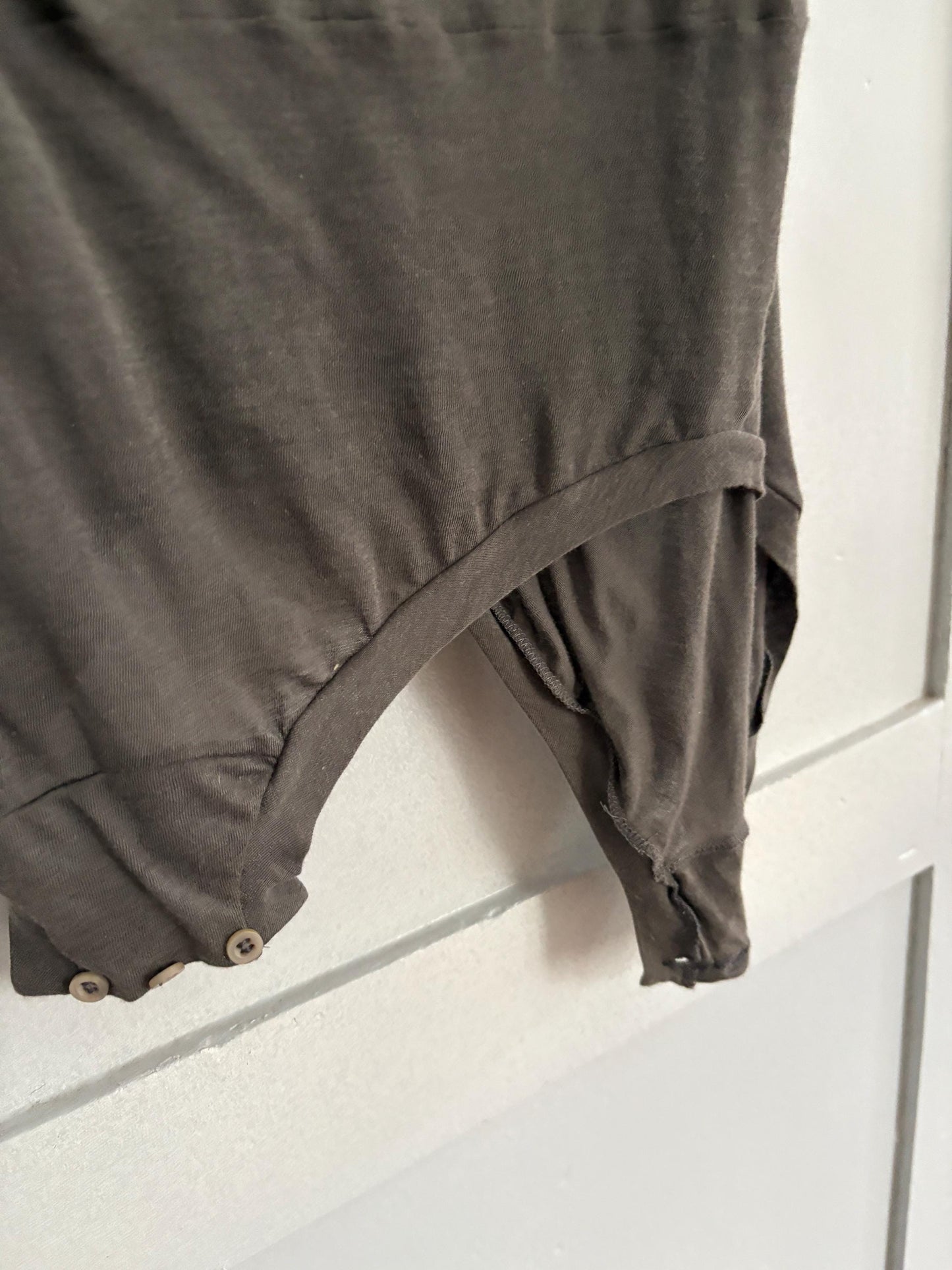 Vintage Humanoid delicate body, Soft sheer grey woman top, Designer wear, S