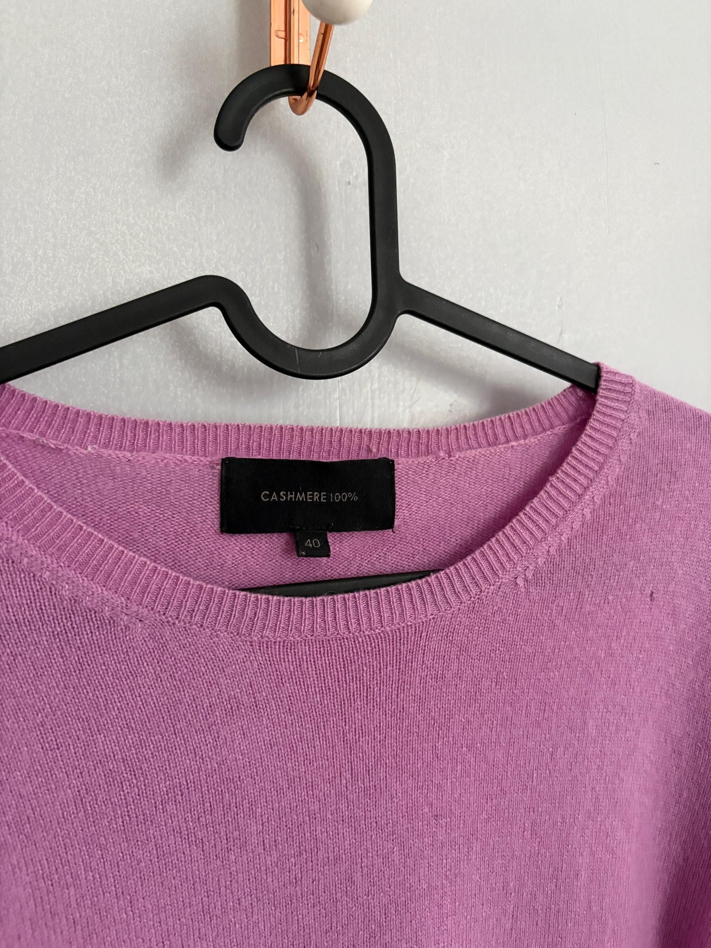 100 % Cashmere Lilac Luxe Jumper - Long sleeved super soft Vintage pullover, Wool winter Jumper, Size XS