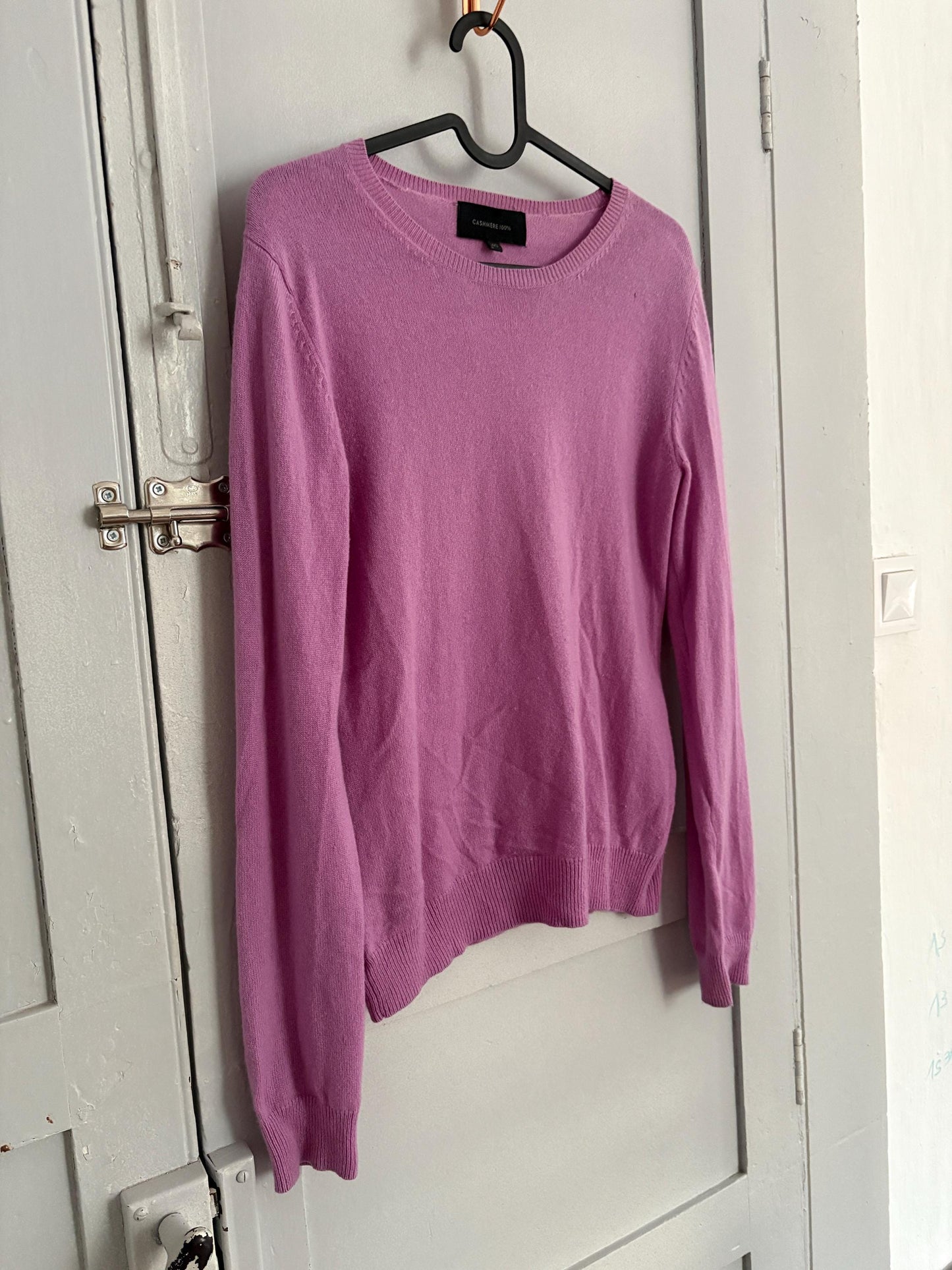 100 % Cashmere Lilac Luxe Jumper - Long sleeved super soft Vintage pullover, Wool winter Jumper, Size XS