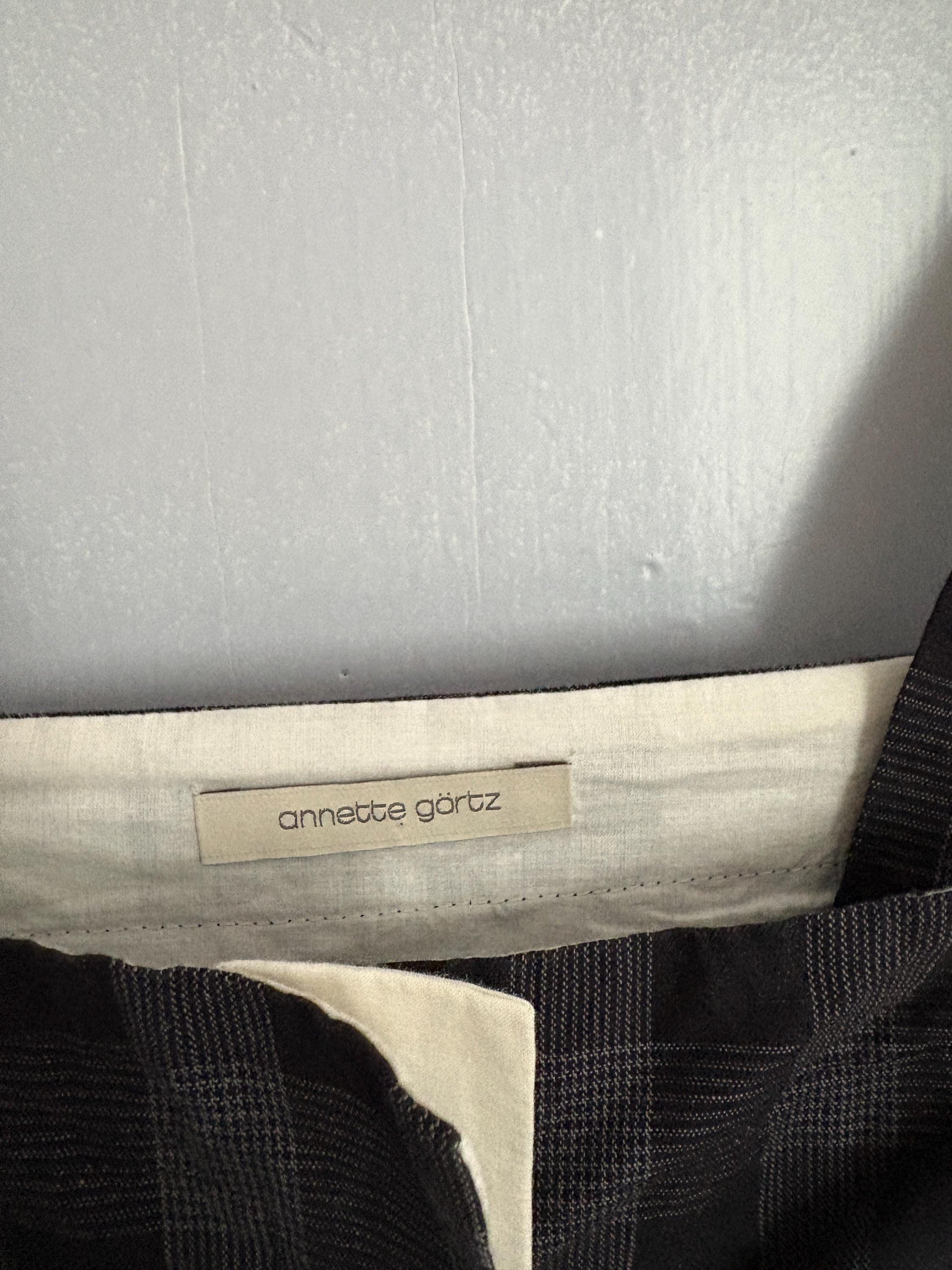 Anette gortz linen blend camisole, Black and grey Cotton plaid top, German designer clothing