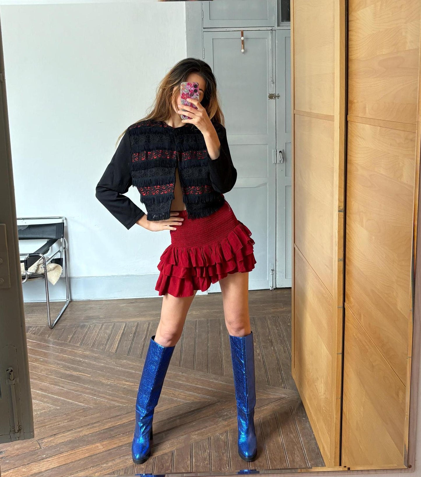 Vintage BENTLEY MADE IN FRANCE wool blend cropped jacket.