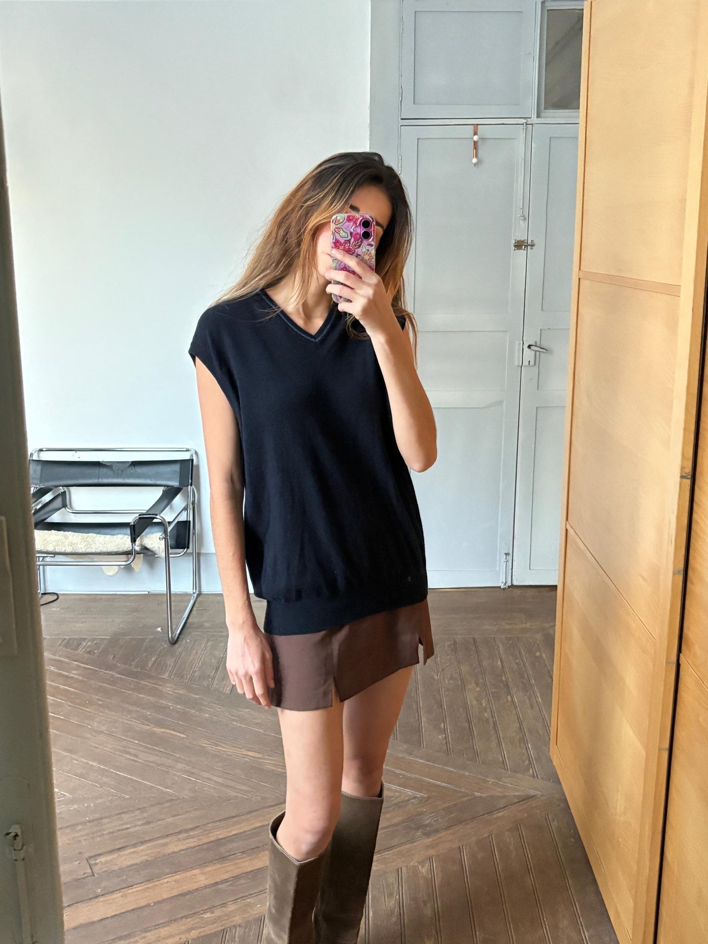 Luxurious Vintage wool sweater vest, Dark Academia style gilet,