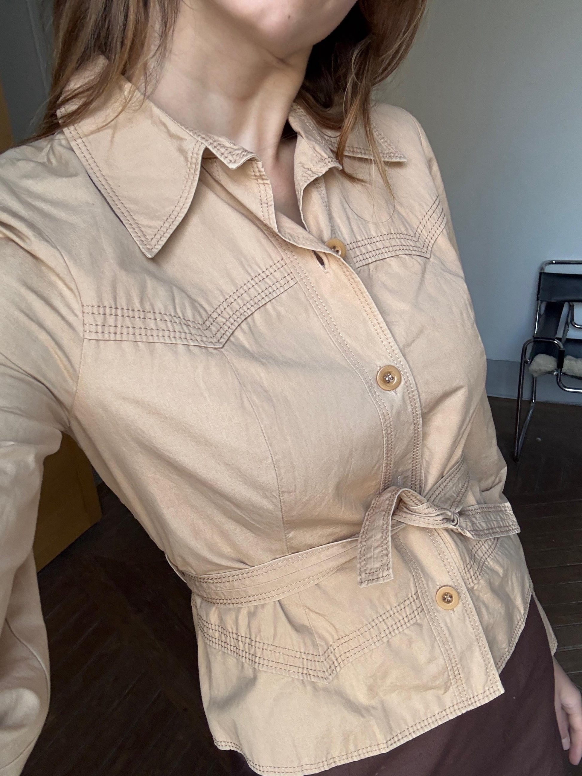 Vintage Beige Philosophy Blazer — back view