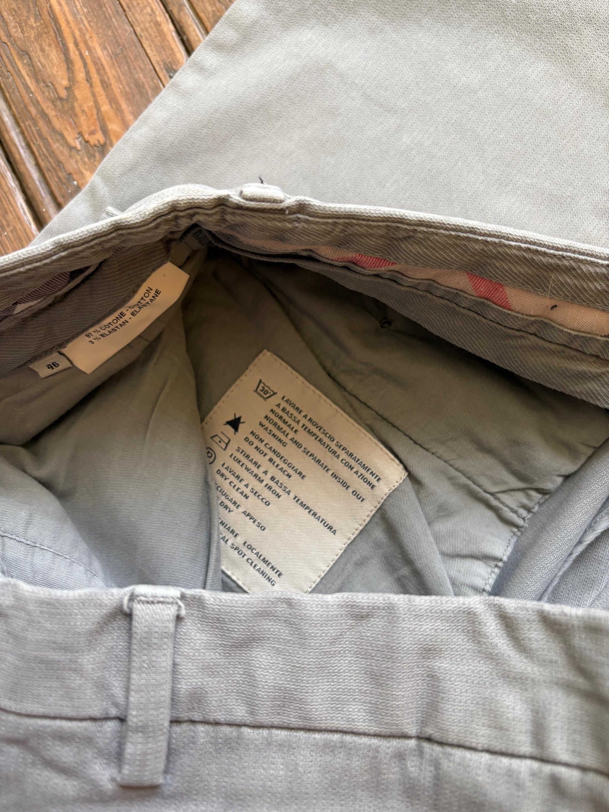 Vintage Burberry London MEN pants, Grey - Beige High luxury brand second hand trousers, Slim fit cotton pants, Size 46