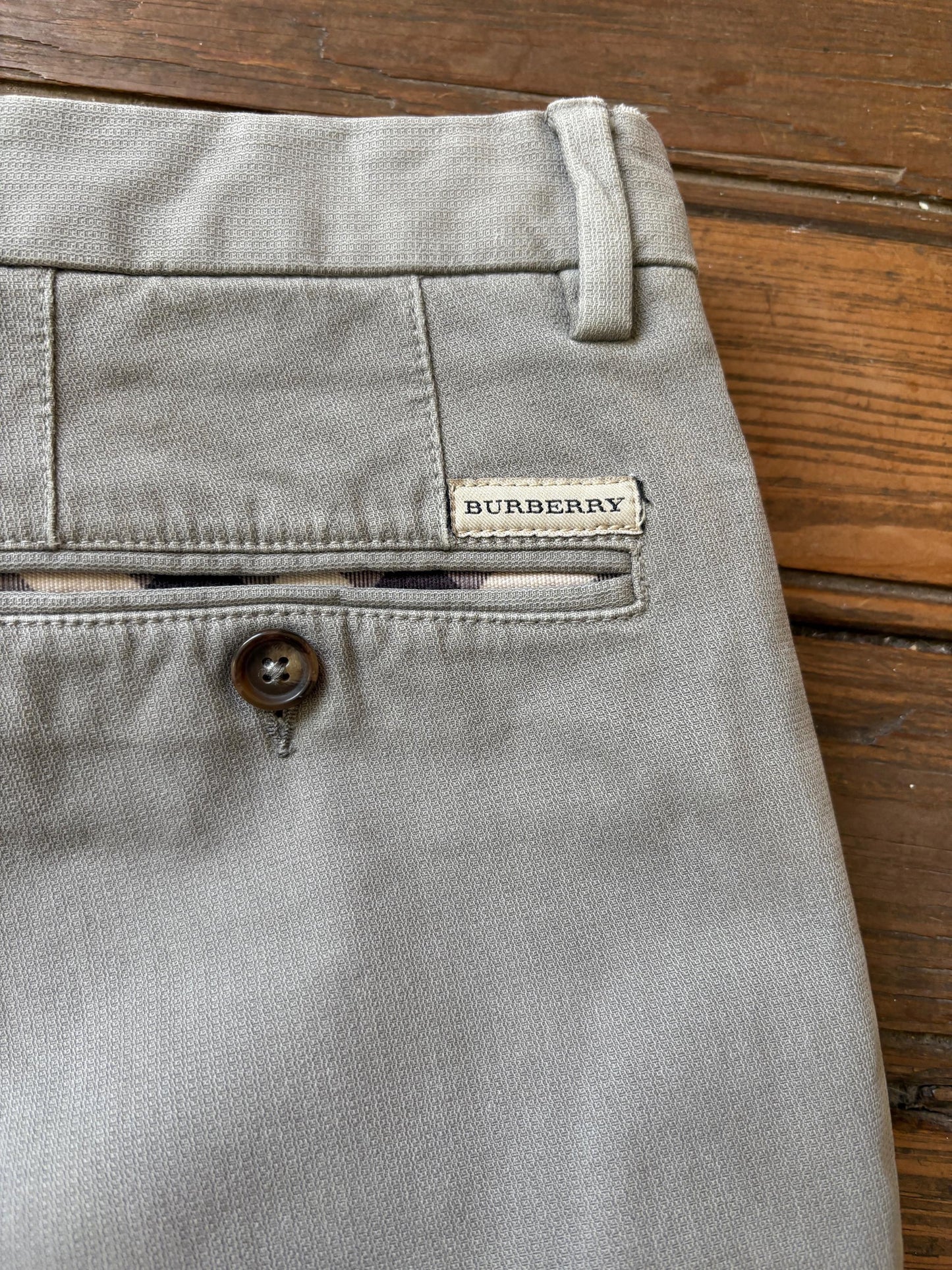 Vintage Burberry London MEN pants, Grey - Beige High luxury brand second hand trousers, Slim fit cotton pants, Size 46