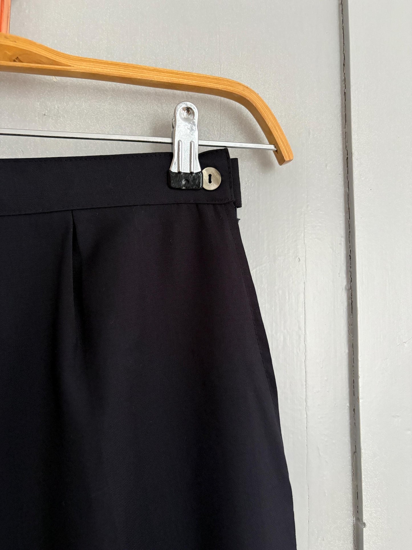 Vintage luxury black high waist cropped leg trousers, Dark academia style trousers, 100 % Pure wool High waist Elegant formal pants, XS