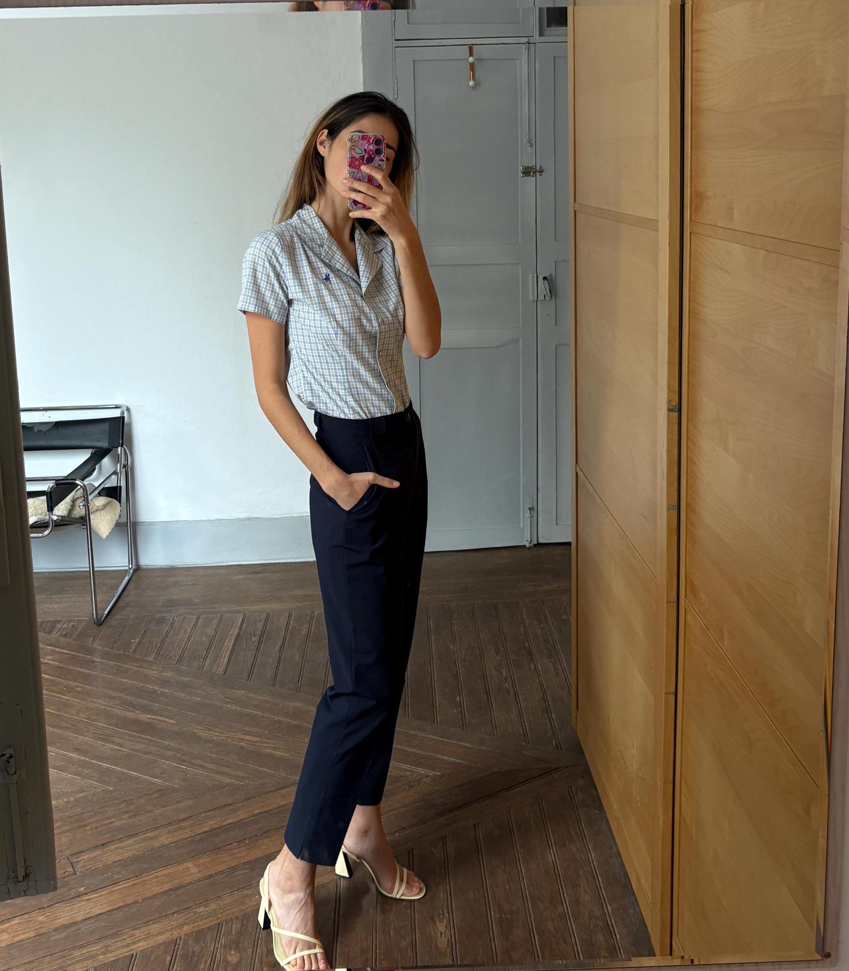 Vintage luxury black high waist cropped leg trousers, Dark academia style trousers, 100 % Pure wool High waist Elegant formal pants, XS