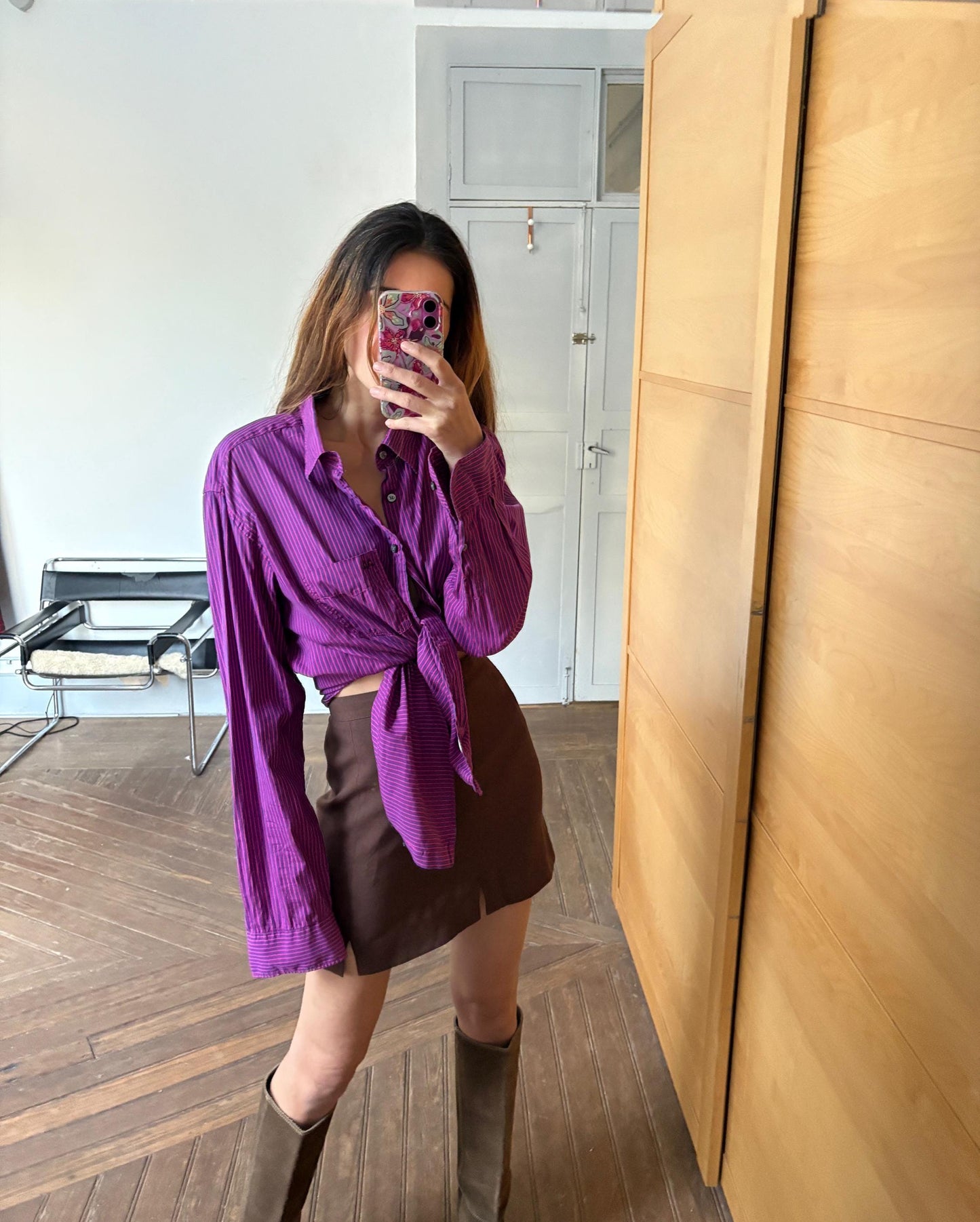 Vintage Thomas Burberry by Burberry pink and purple striped button up, Original colourful Oxford shirt, Secondhand designer clothing