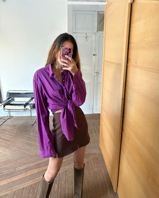 Vintage Thomas Burberry by Burberry pink and purple striped button up, Original colourful Oxford shirt, Secondhand designer clothing