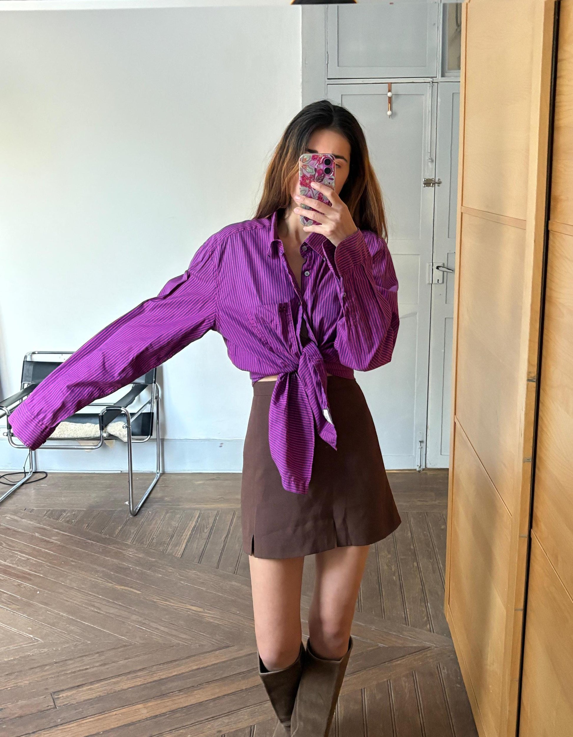 Vintage Thomas Burberry by Burberry pink and purple striped button up, Original colourful Oxford shirt, Secondhand designer clothing