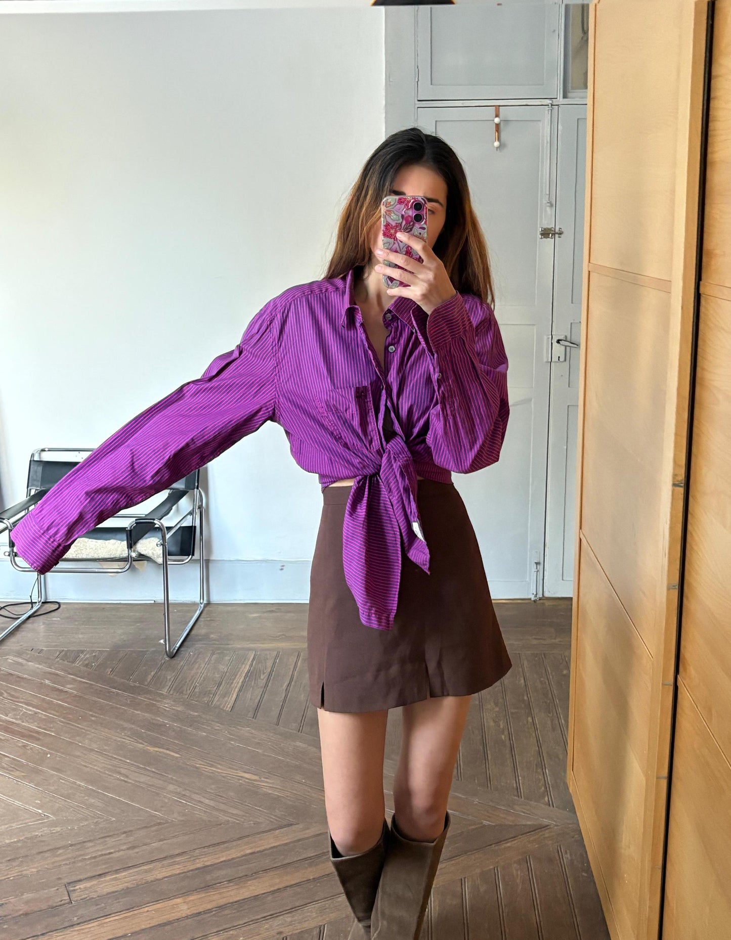 Vintage Thomas Burberry by Burberry pink and purple striped button up, Original colourful Oxford shirt, Secondhand designer clothing