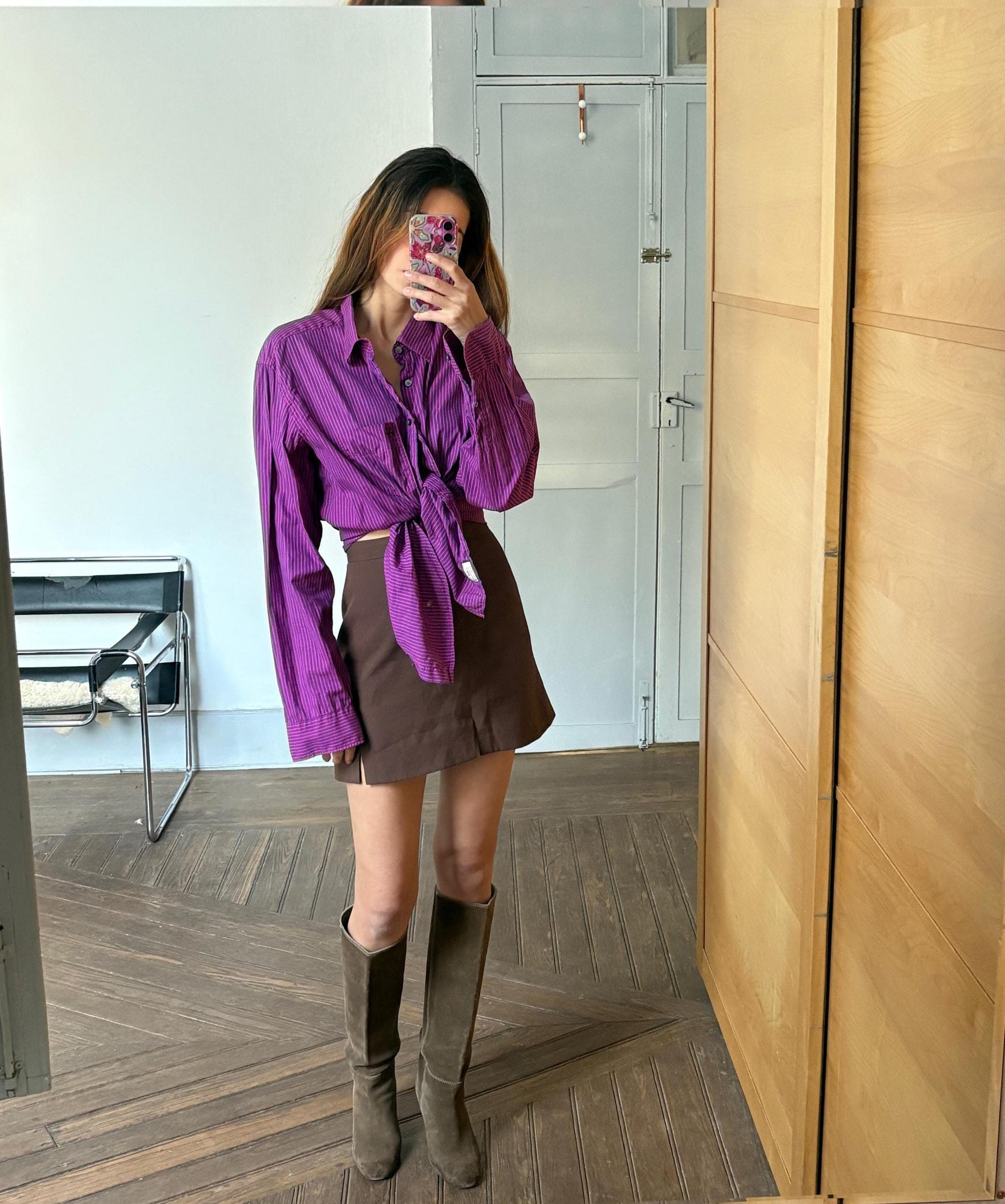 Vintage Thomas Burberry by Burberry pink and purple striped button up, Original colourful Oxford shirt, Secondhand designer clothing