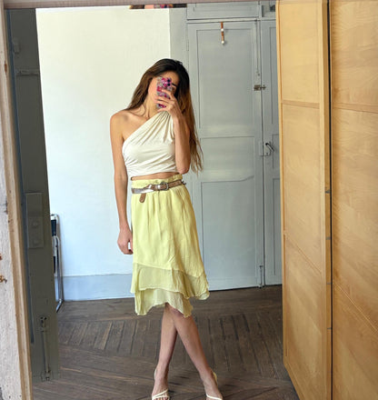Green Boho Vintage Skirt, Made in Italy — additional view 9