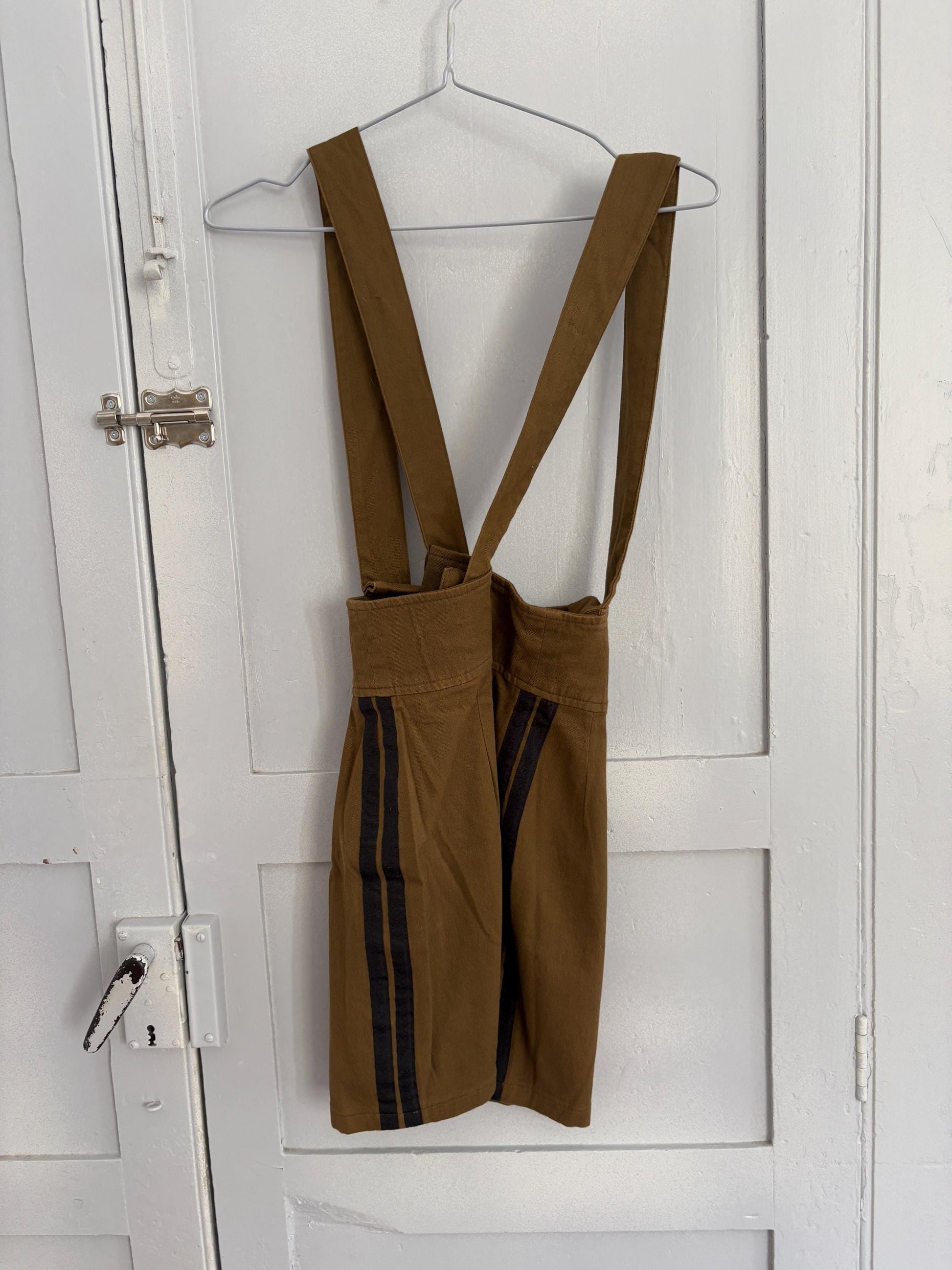 Vintage Stefanel kaki skirt with straps, Sexy tight mini skirt, Italian designer fashion