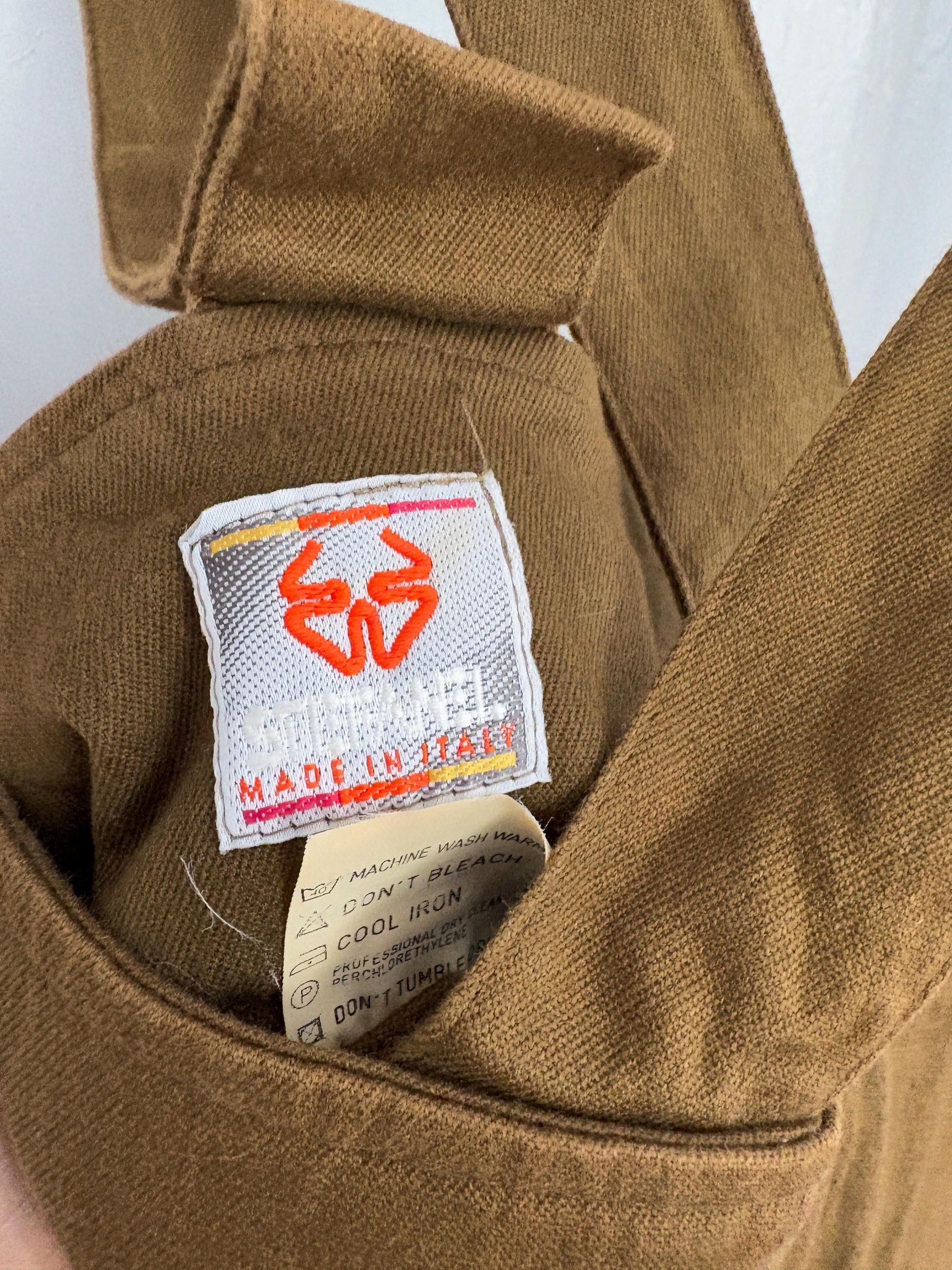 Vintage Stefanel kaki skirt with straps, Sexy tight mini skirt, Italian designer fashion