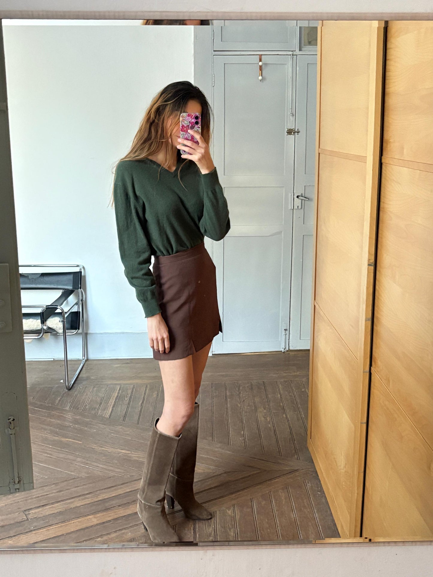 Vintage Cashmere dark green jumper by Emidio Tucci, Designer dark academia sweater, Luxe v-neck winter wear, Super soft knit shirt, Size XL