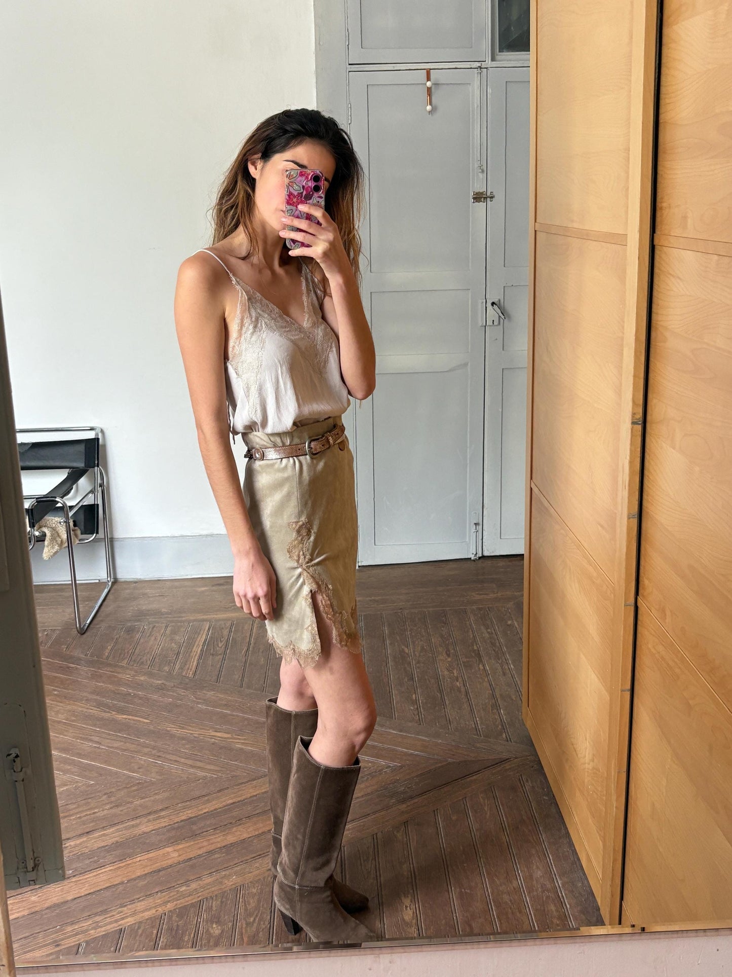 Vintage Marc Cain Lace-Trimmed Mini Skirt – Made in Italy