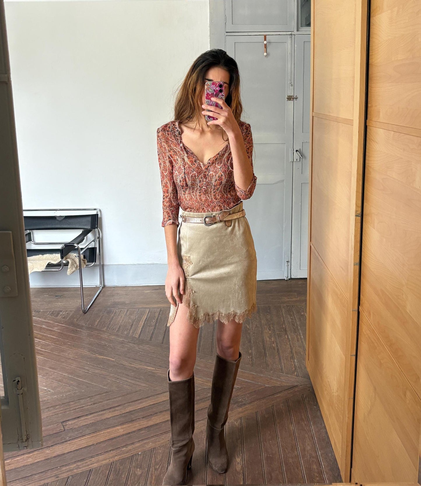 Vintage Marc Cain Lace-Trimmed Mini Skirt – Made in Italy