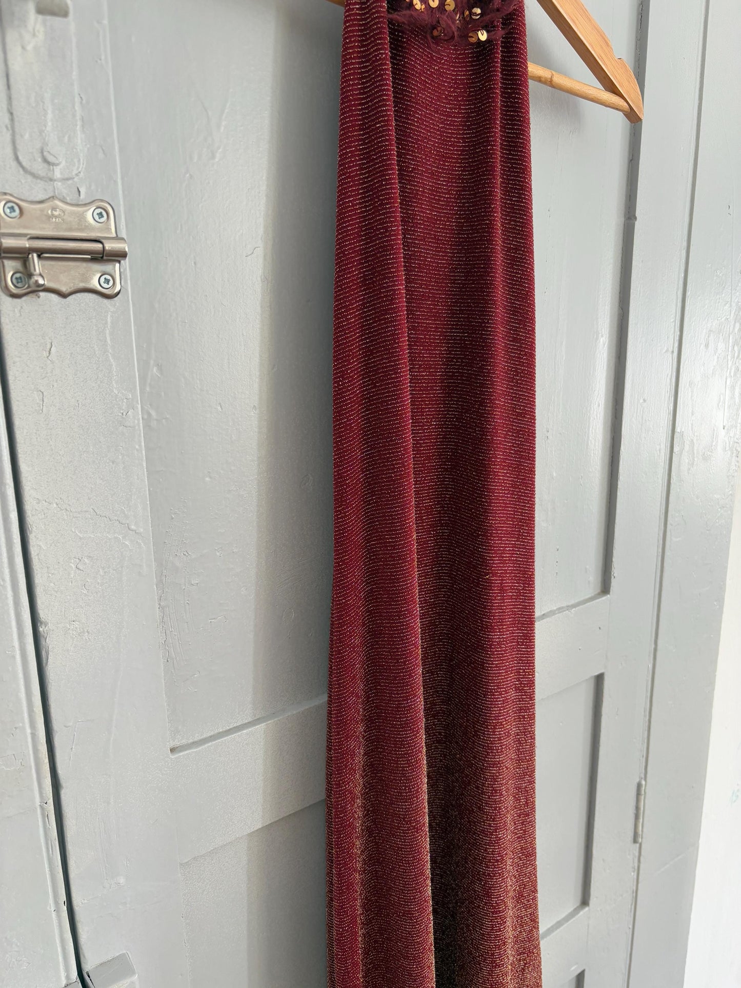 Gorgeous red sparkly long dress, Vintage elegant red maxi dress, high neck open back valentines day outfit, Luxury summer dress, S