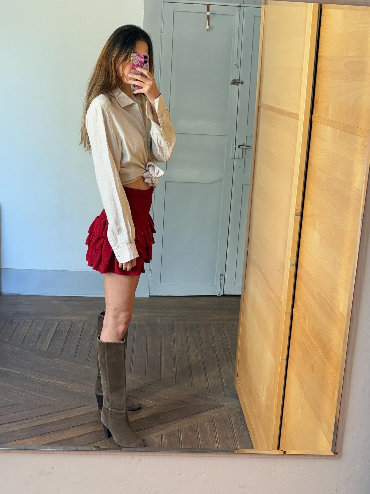 Vintage sand linen blouse, Earthy short sleeve shirt, Summer light beige Men's oxford, Oat coloured boxy fit classic formal shirt