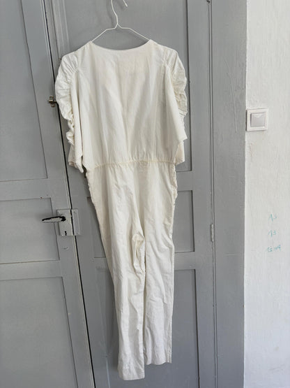 Vintage White Puff Sleeve Jumpsuit — additional view 6