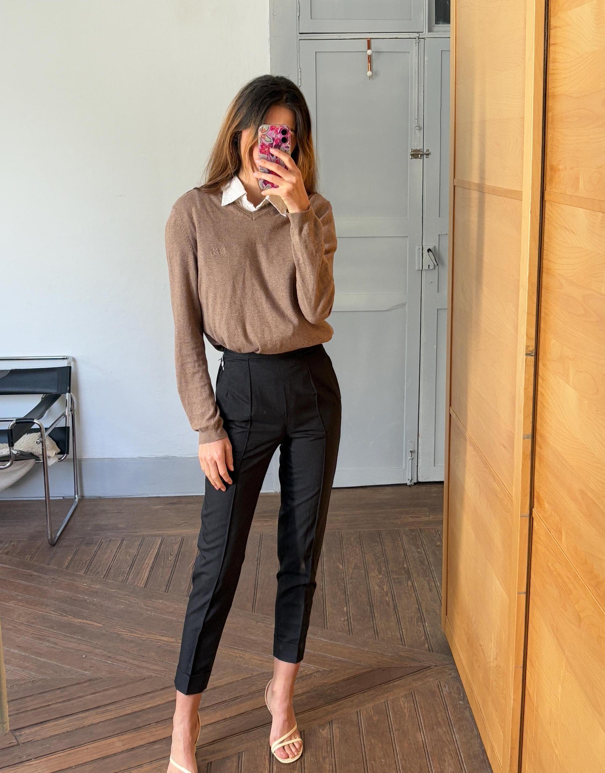 Light academia vintage Hugo Boss pullover, Cotton - cashmere winter sweater