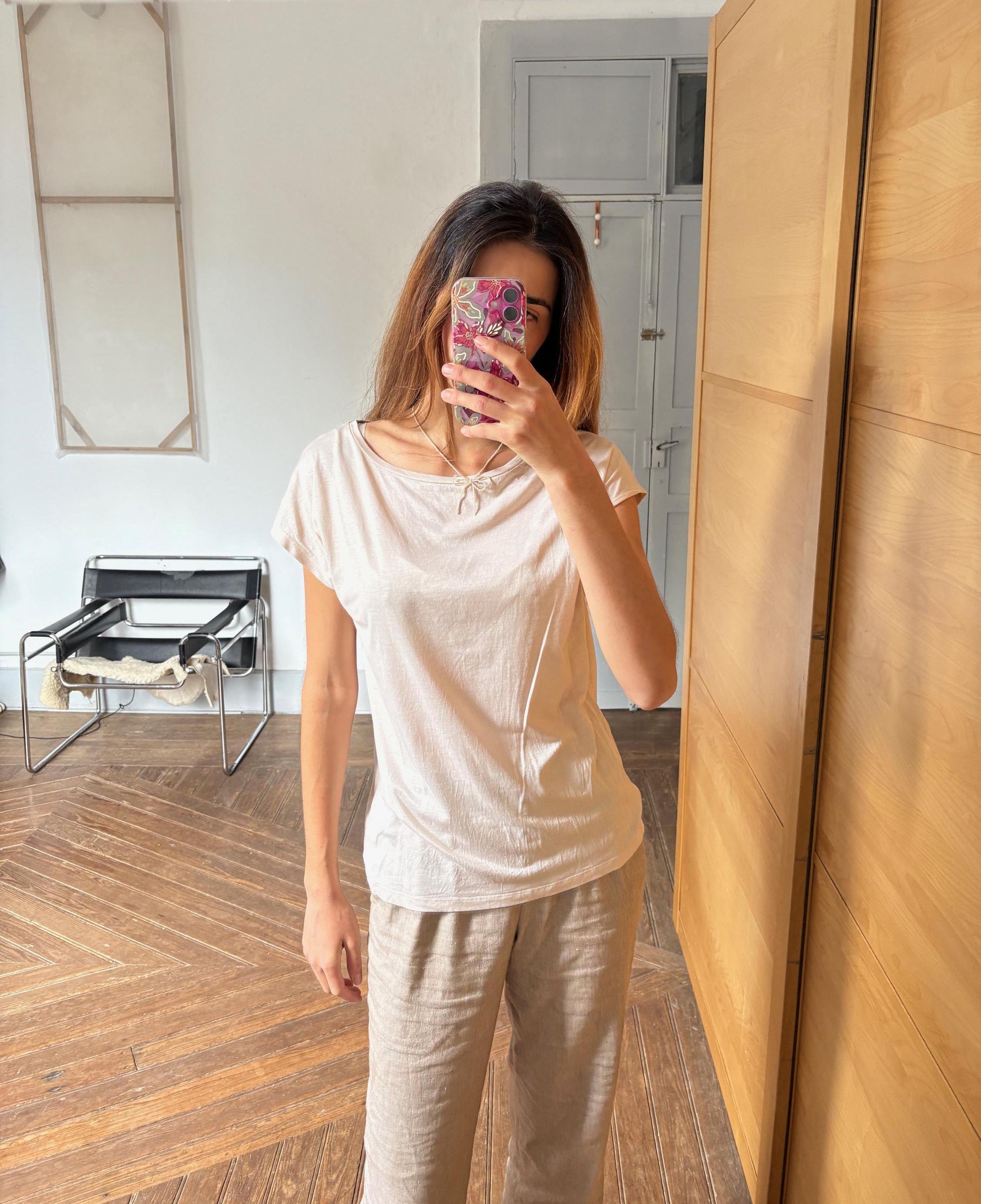 Vintage COS classic cream white tee - Luxury simple minimalist wardrobe essential - Off white Designer camisole