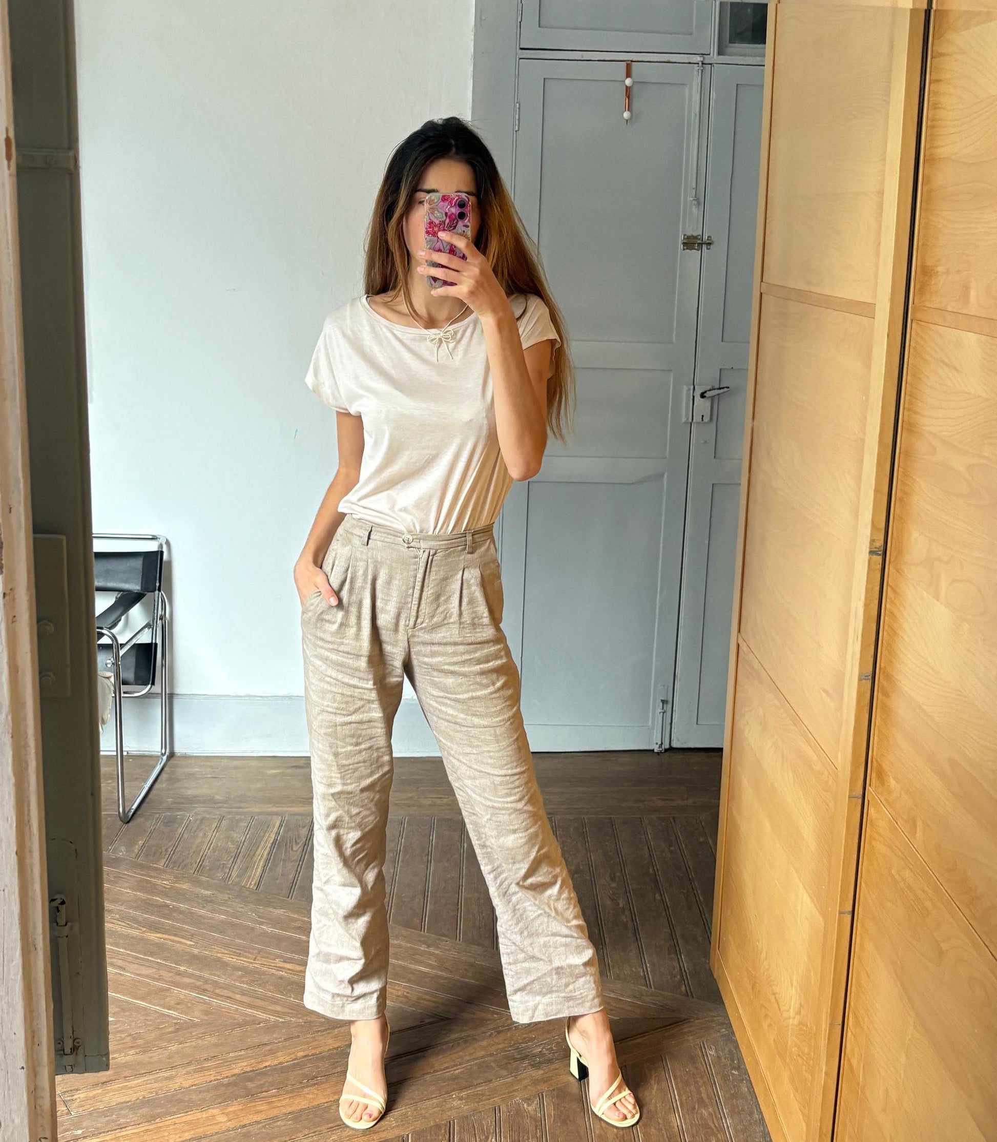 Vintage COS classic cream white tee - Luxury simple minimalist wardrobe essential - Off white Designer camisole