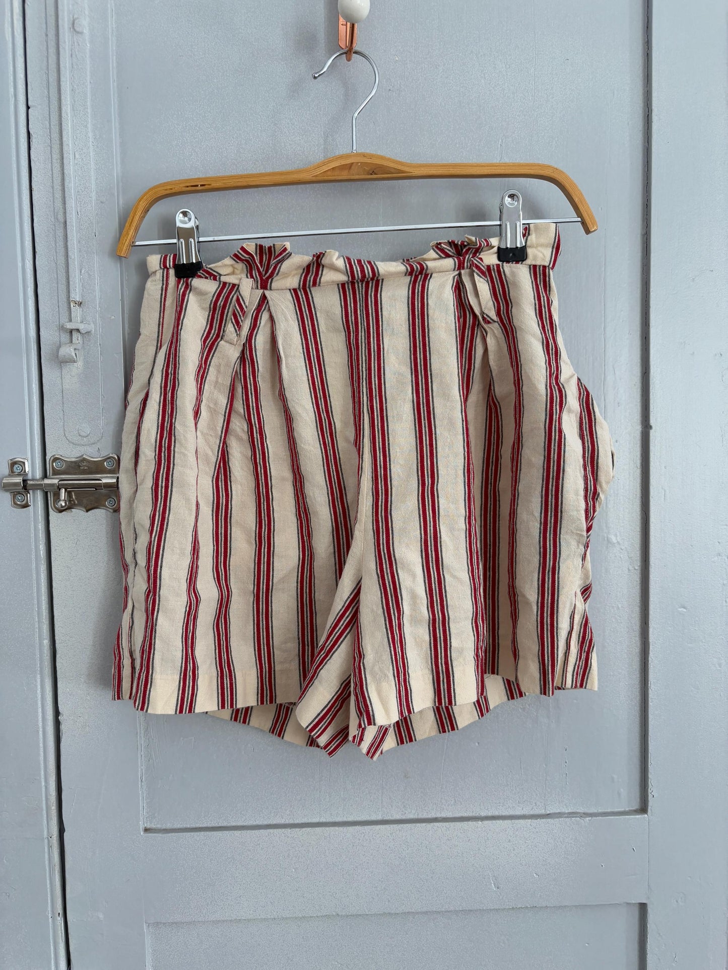 Vintage striped Berenice Paris high waist shorts, 100 % cotton French girl summer pants, Cute Emily in Paris style clothing