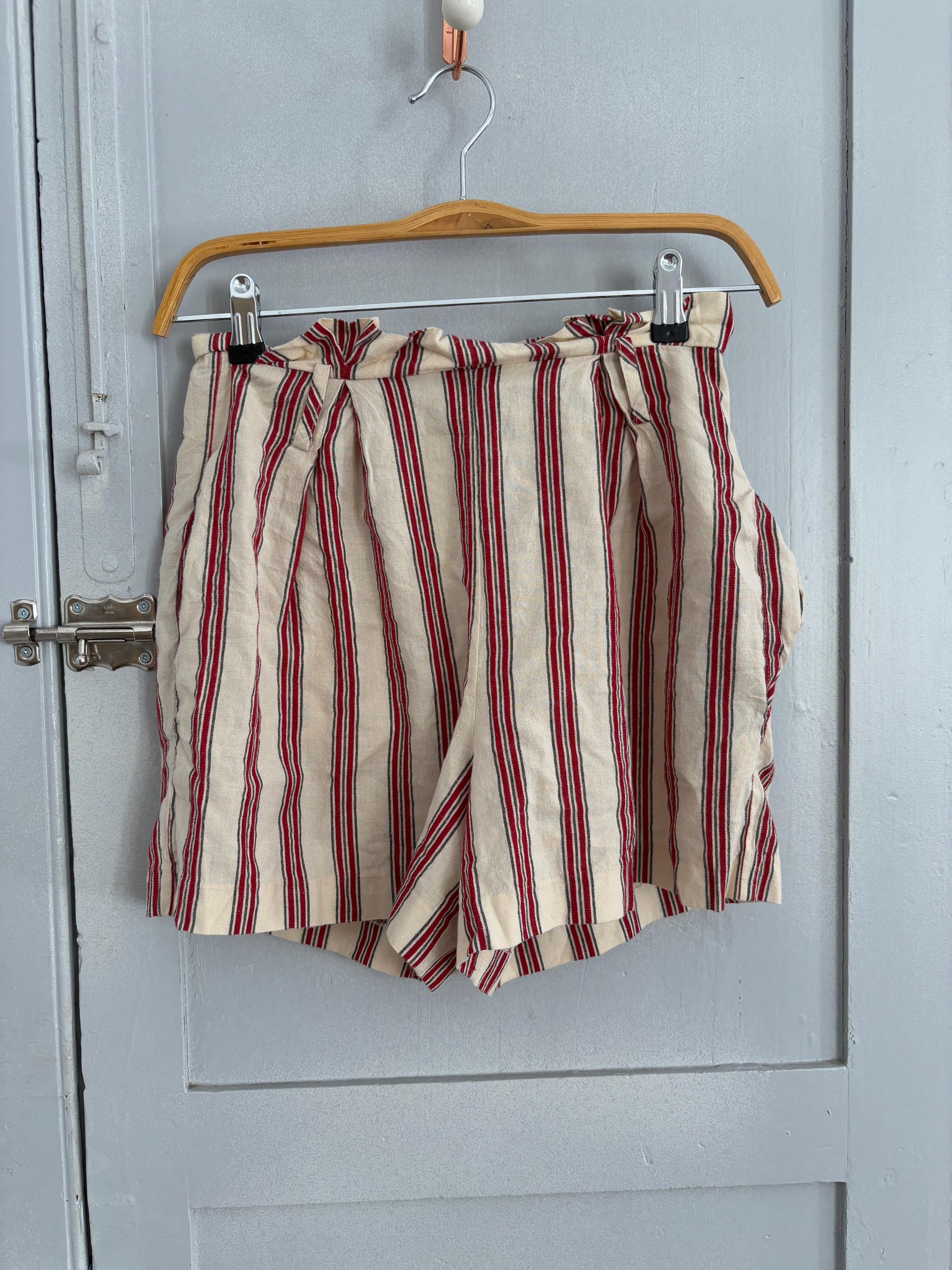 Vintage striped Berenice Paris high waist shorts, 100 % cotton French girl summer pants, Cute Emily in Paris style clothing