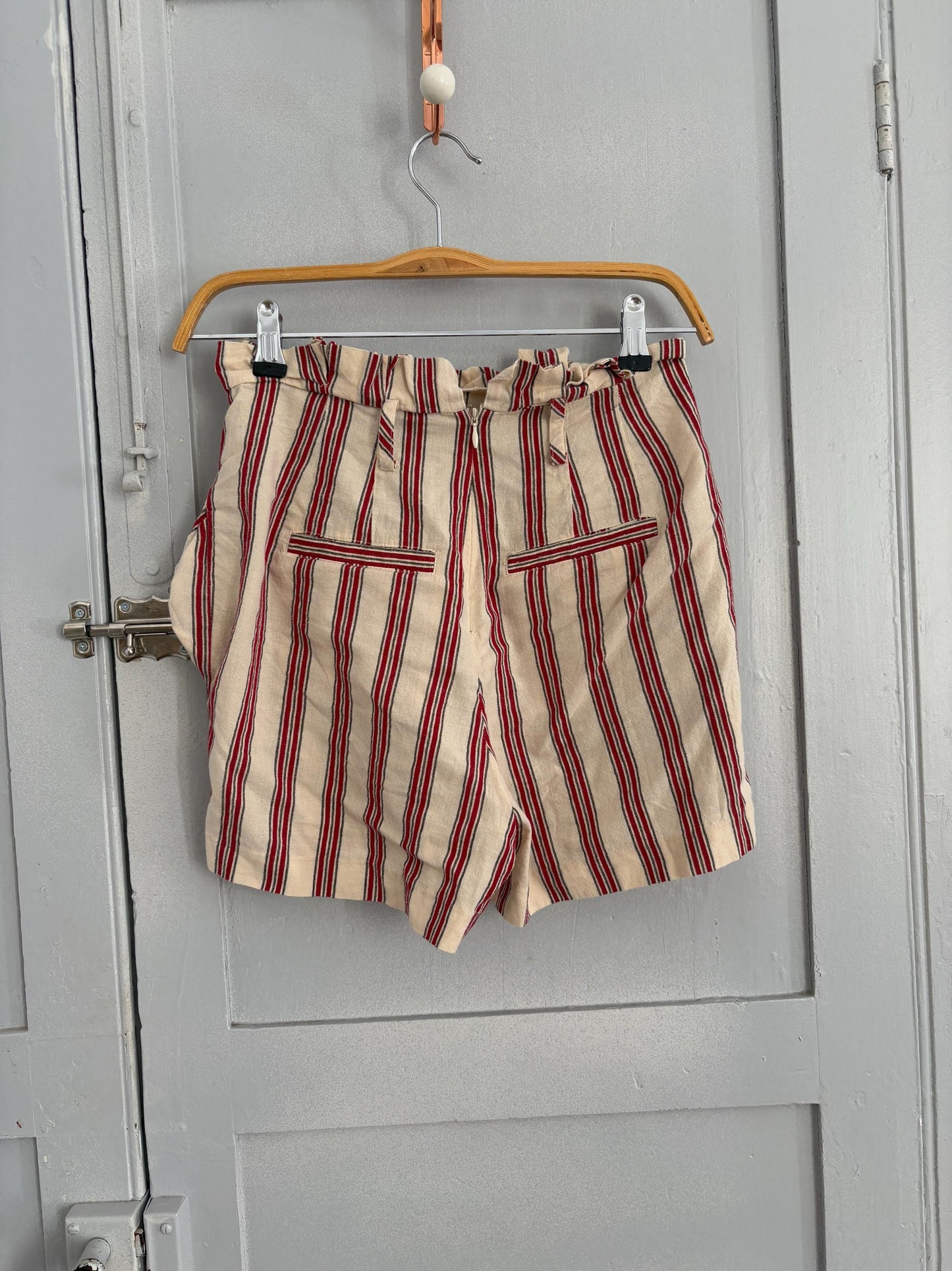 Vintage striped Berenice Paris high waist shorts, 100 % cotton French girl summer pants, Cute Emily in Paris style clothing