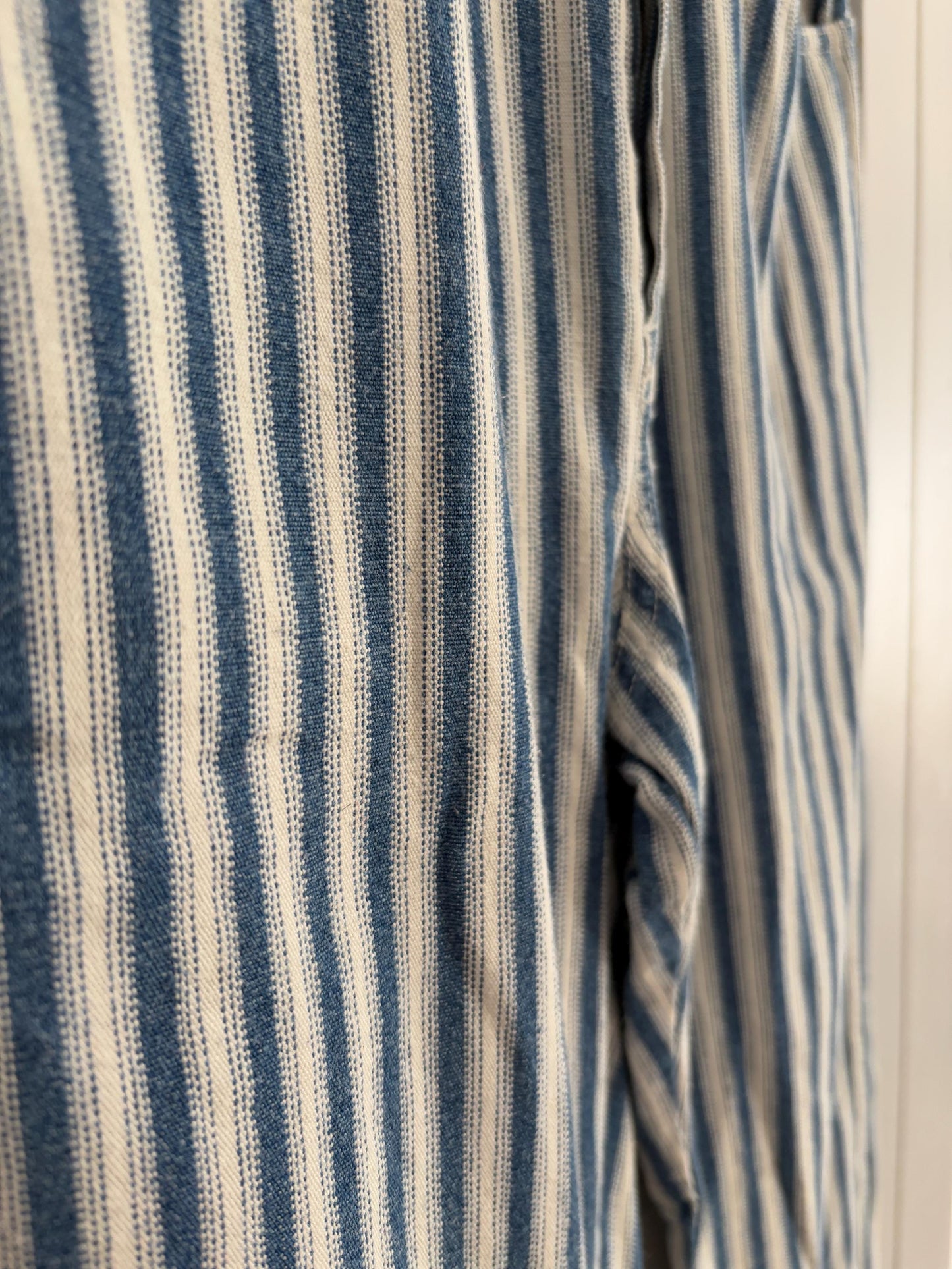 Vintage blue and white Captain Tortue pants, Dead stock fun trousers, High waist cropped chino pants, XS