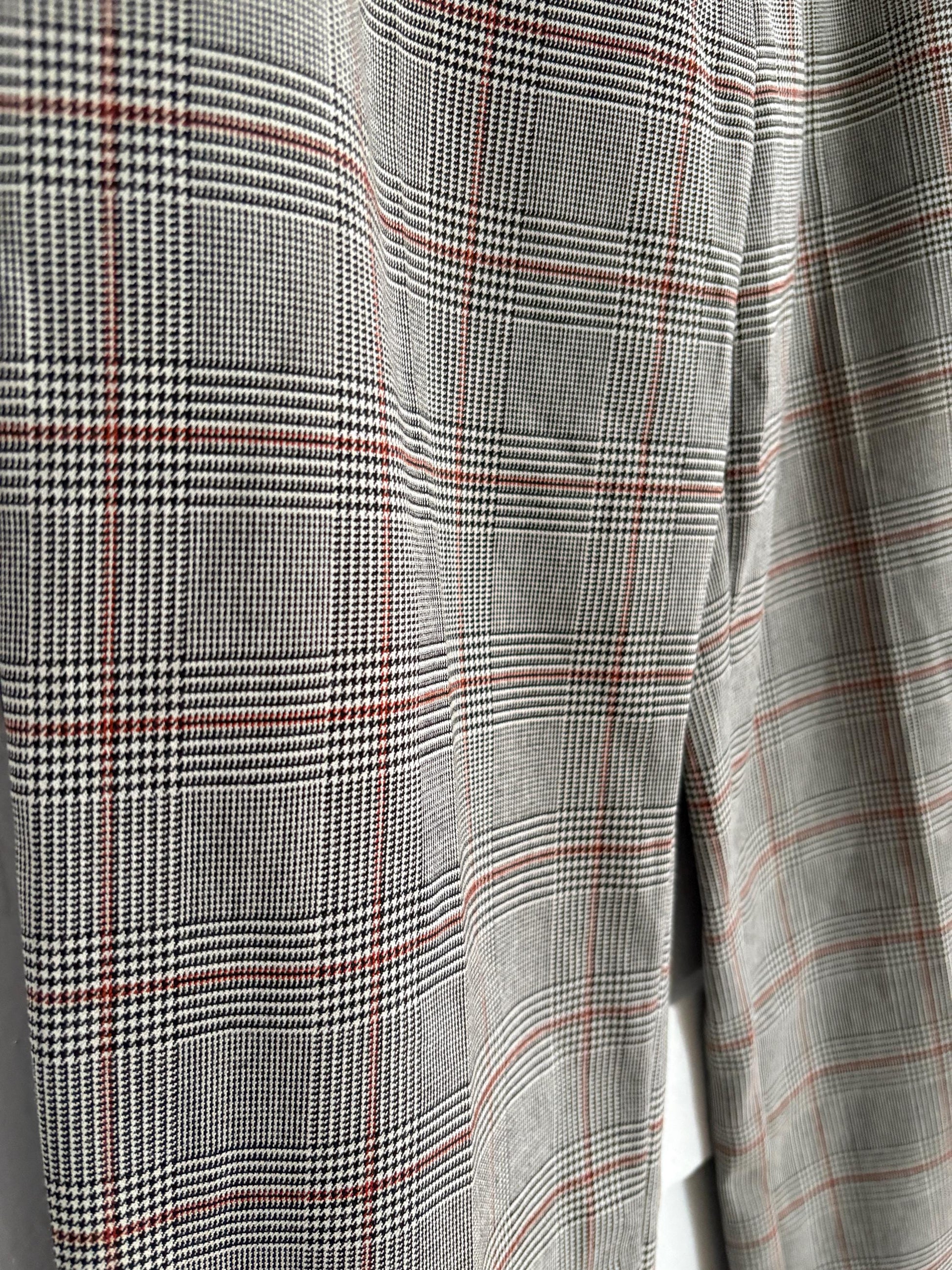 Vintage wool blend pants, Grey plaid formal trousers, Dark Academia aesthetic vintage pants, Italian design trousers, S