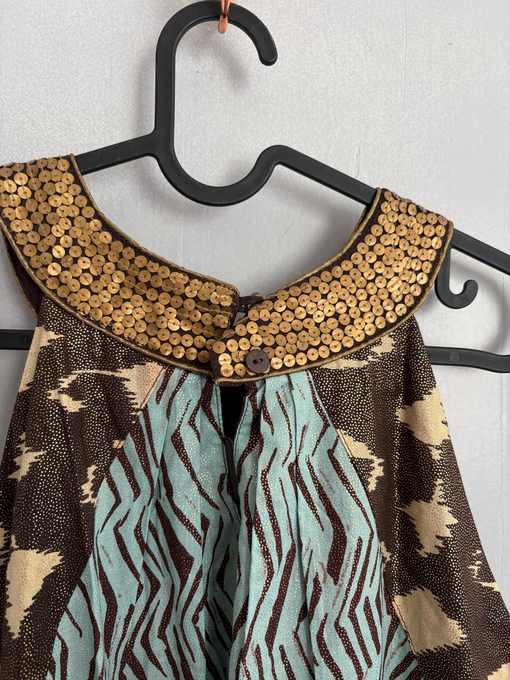 Colourful vintage summer dress, Playful pattern X Maison Derhy short vacation dress, French designer woman clothing, M