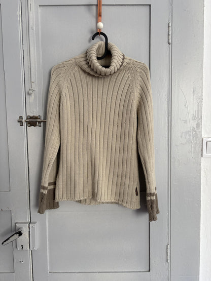 Vintage Timberland Wool Blend Turtleneck Sweater, Light Grey Pullover