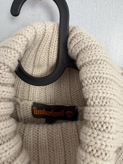 Vintage Timberland Wool Blend Turtleneck Sweater, Light Grey Pullover